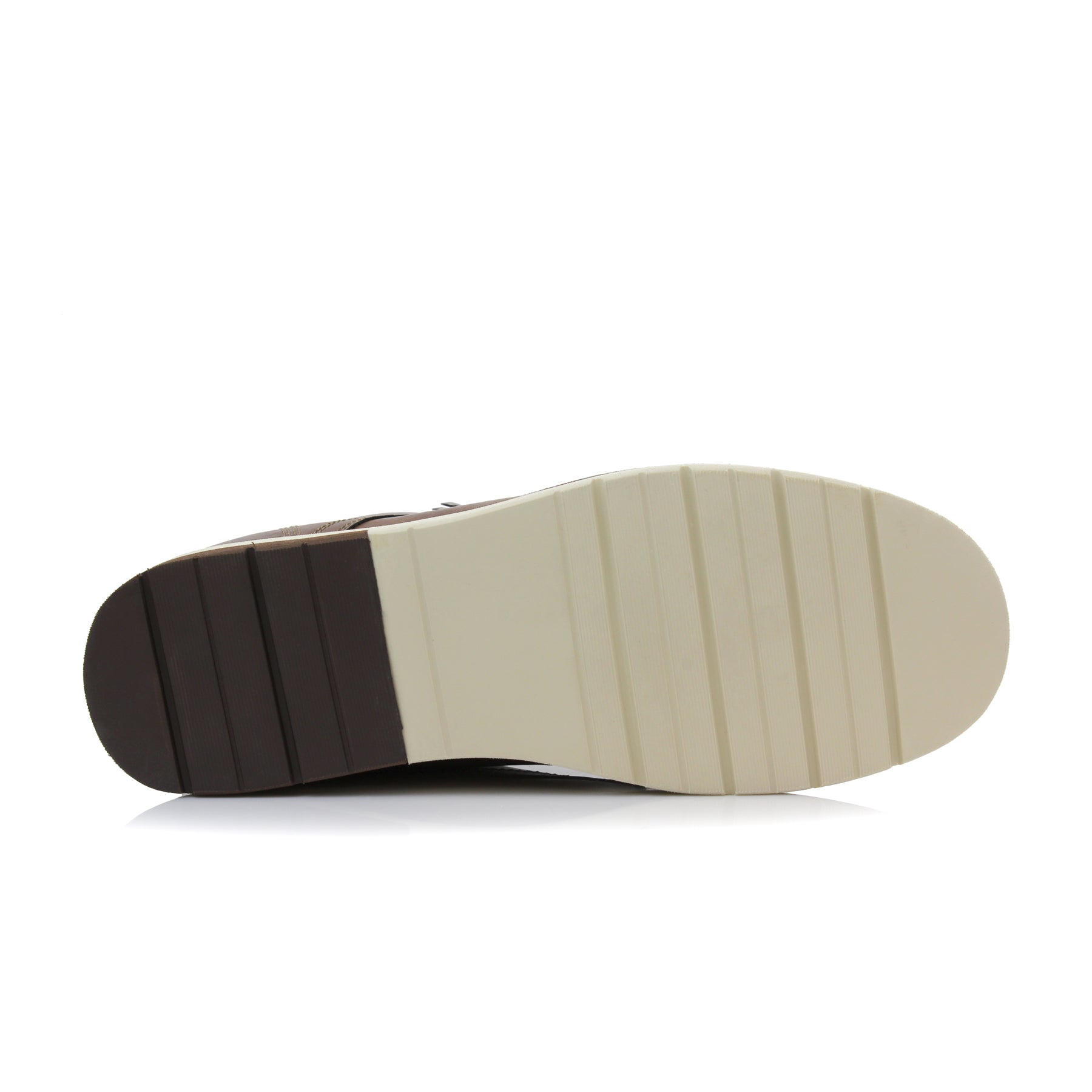 Moc-Toe High-Top Boots | Brixton by Polar Fox | Conal Footwear | Bottom Sole Angle View