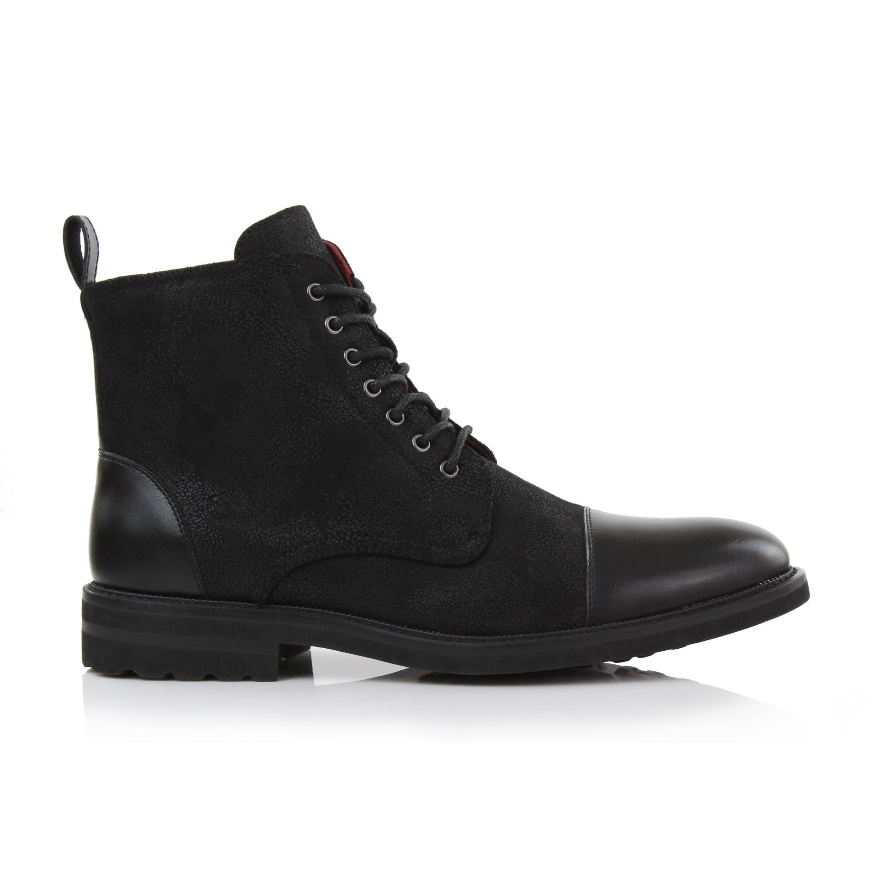 Embossed High-Top Derby Boots | Brooke by Polar Fox | Conal Footwear | Outer Side Angle View