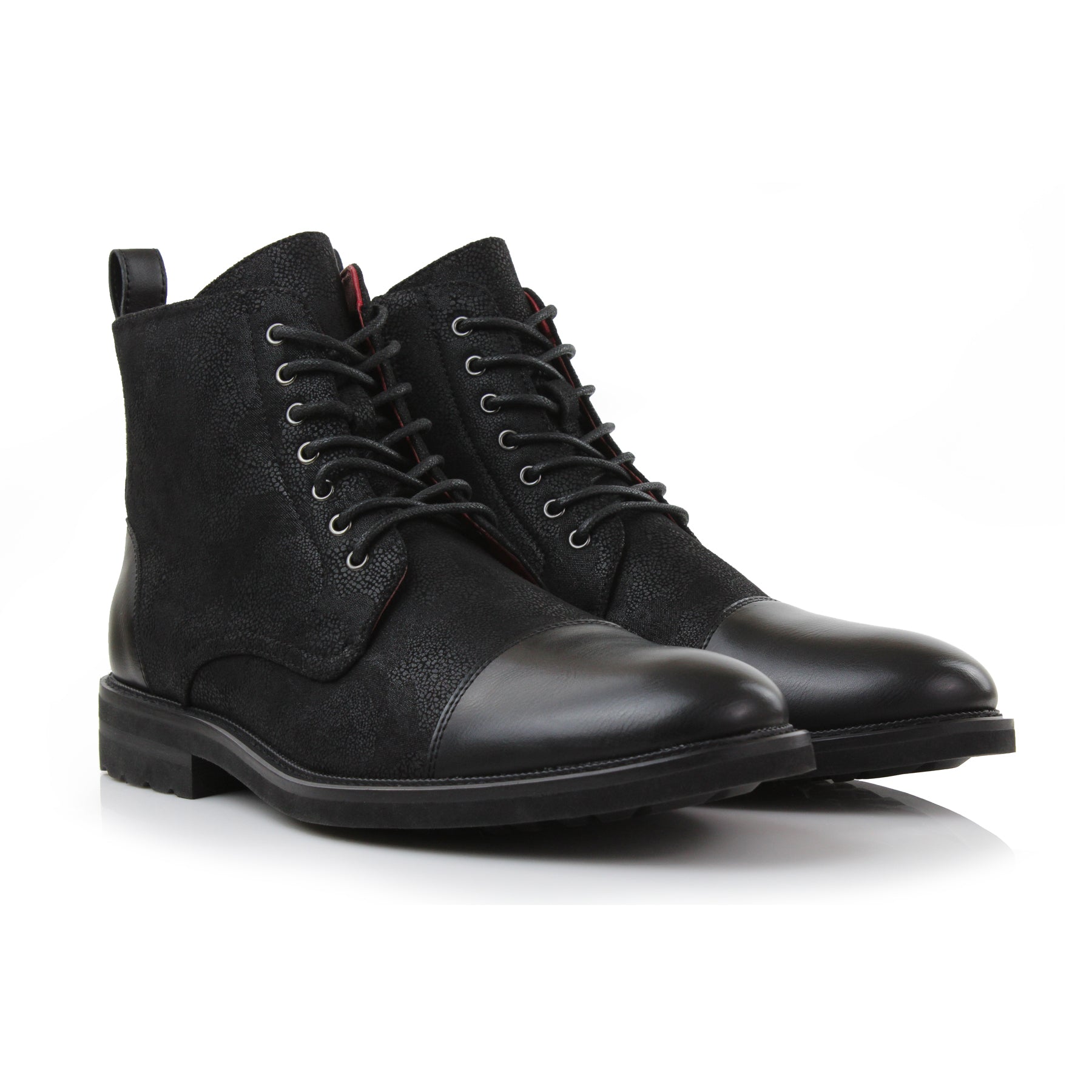Embossed High-Top Derby Boots | Brooke by Polar Fox | Conal Footwear | Paired Angle View