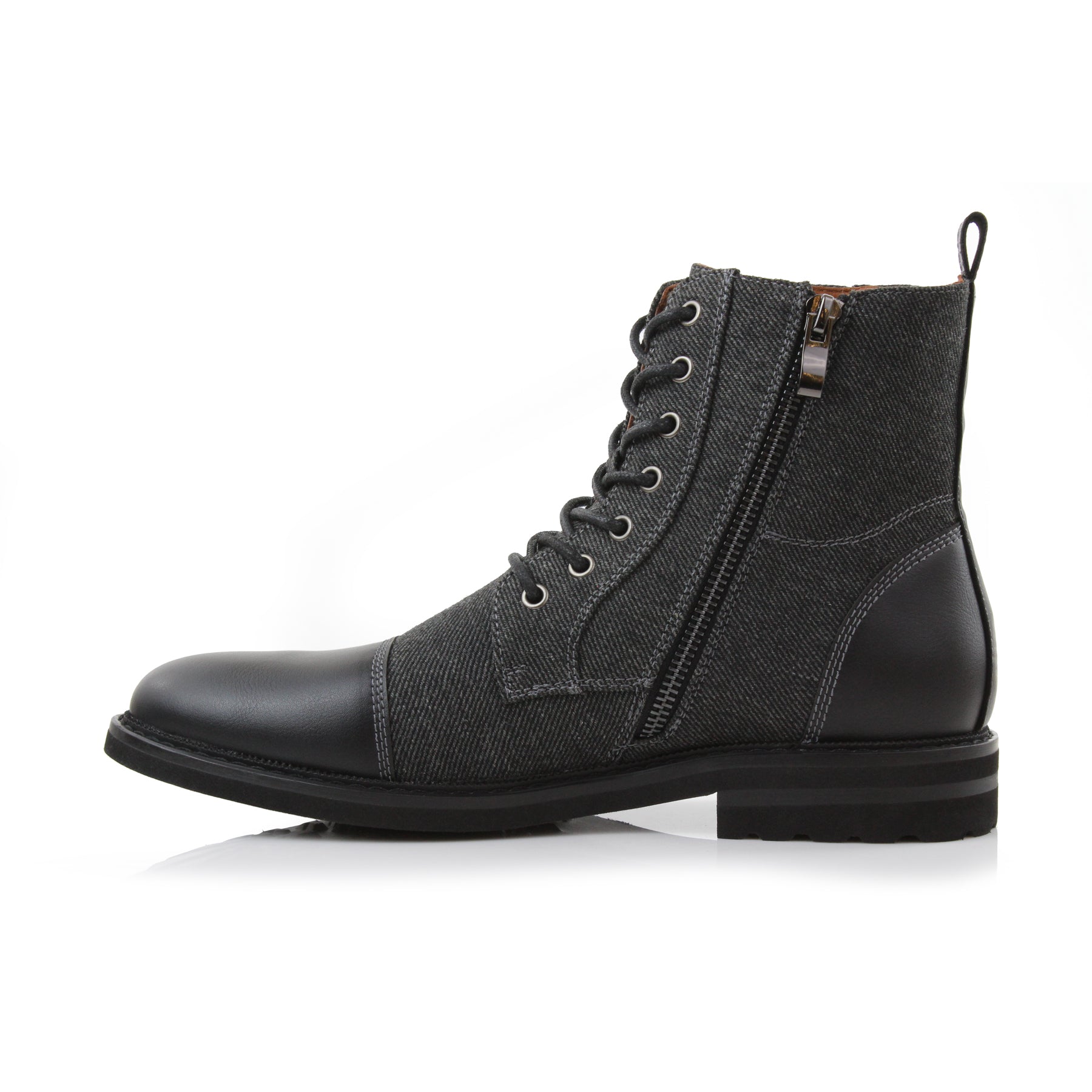 Faux Wool High-Top Boots | Clayton by Polar Fox | Conal Footwear | Inner Side Angle View
