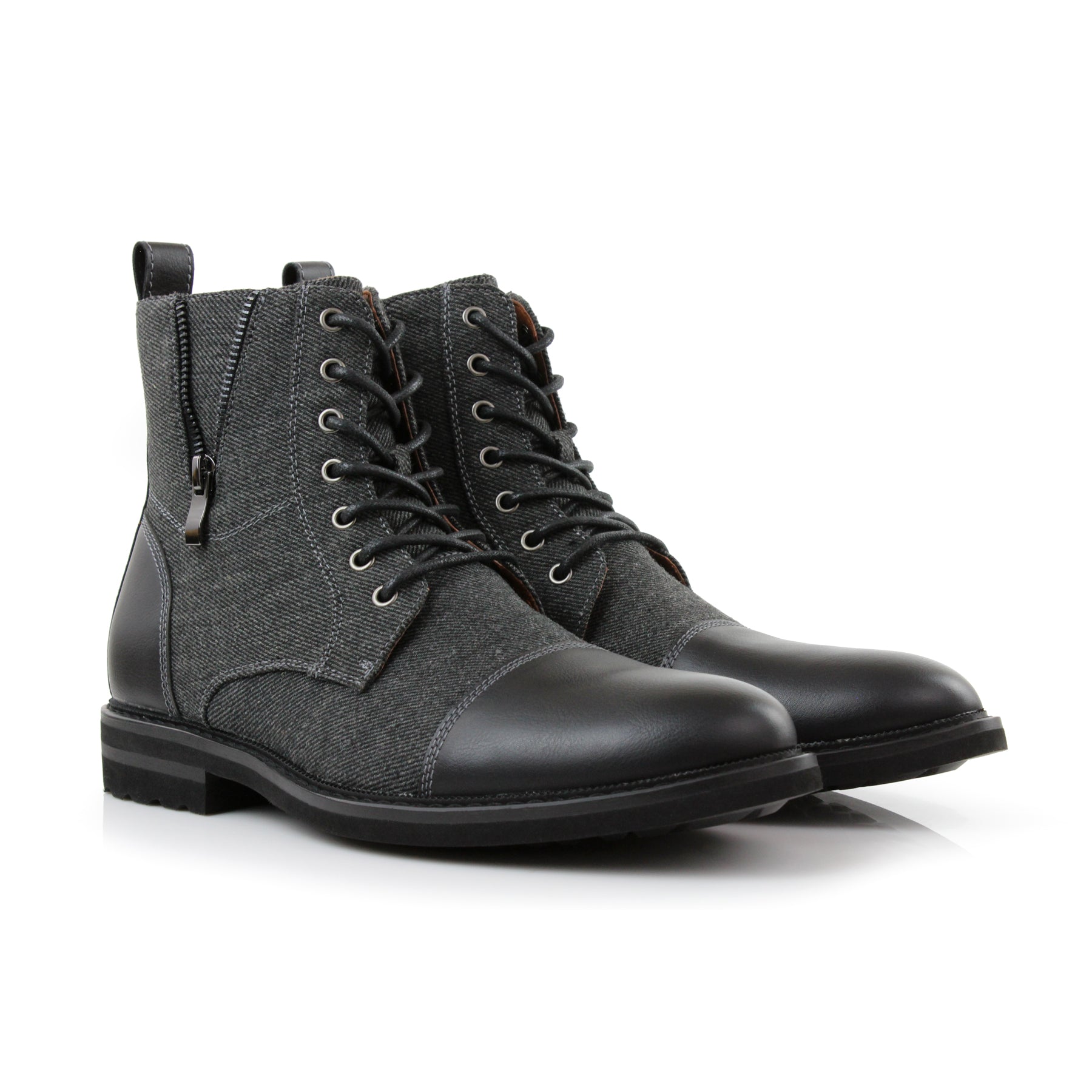 Faux Wool High-Top Boots | Clayton by Polar Fox | Conal Footwear | Paired Angle View