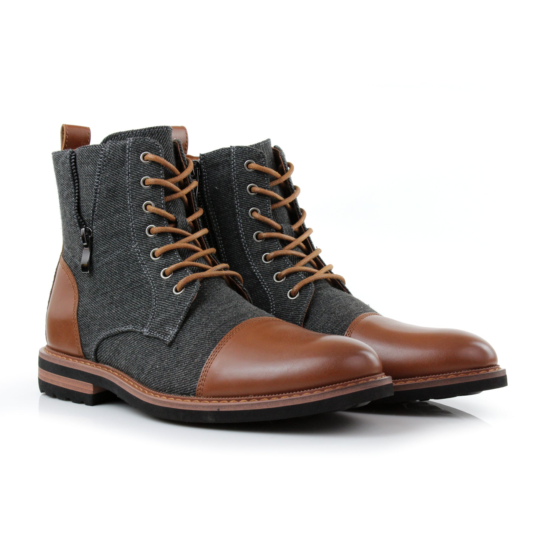 Faux Wool High-Top Boots | Clayton by Polar Fox | Conal Footwear | Paired Angle View