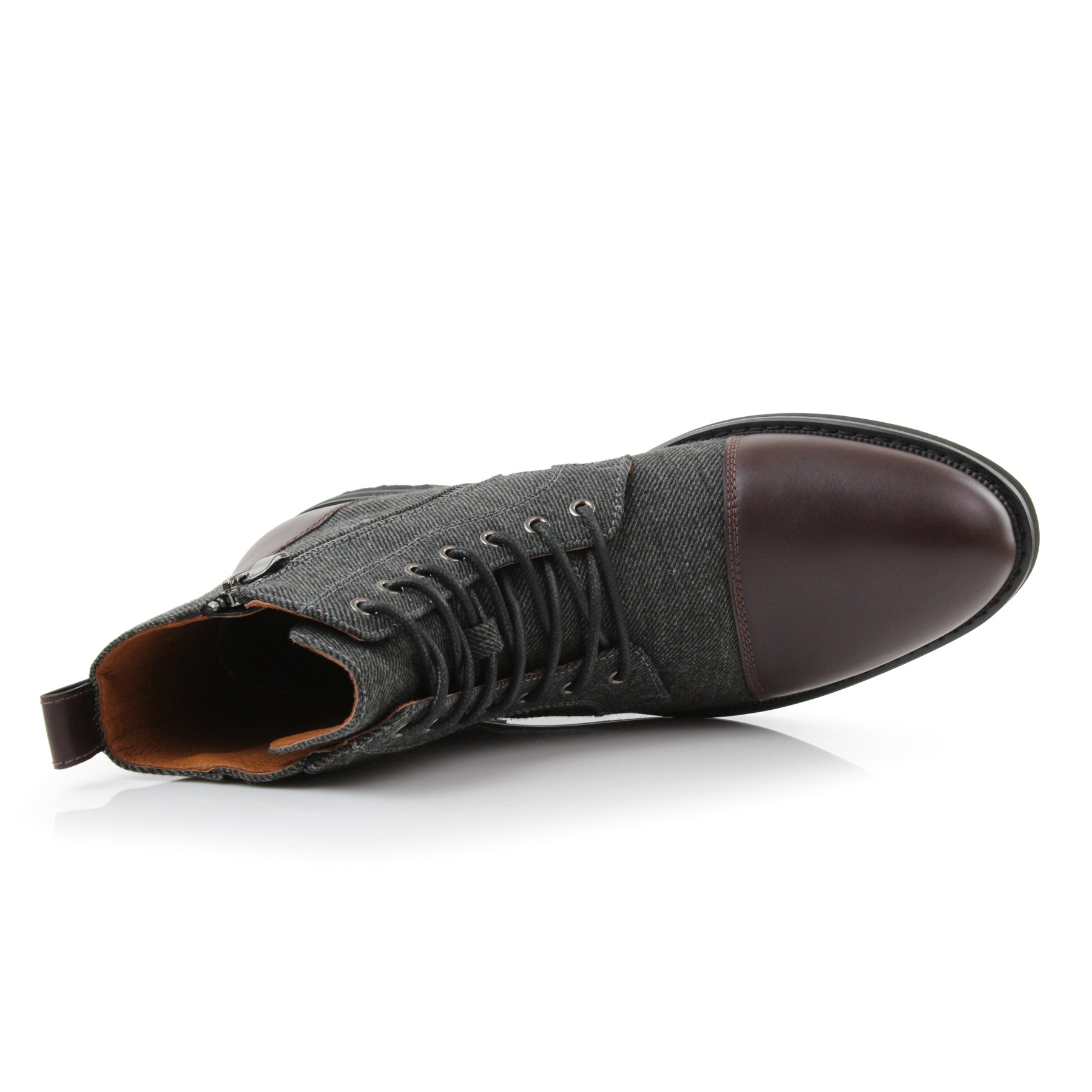 Faux Wool High-Top Boots | Clayton by Polar Fox | Conal Footwear | Top-Down Angle View