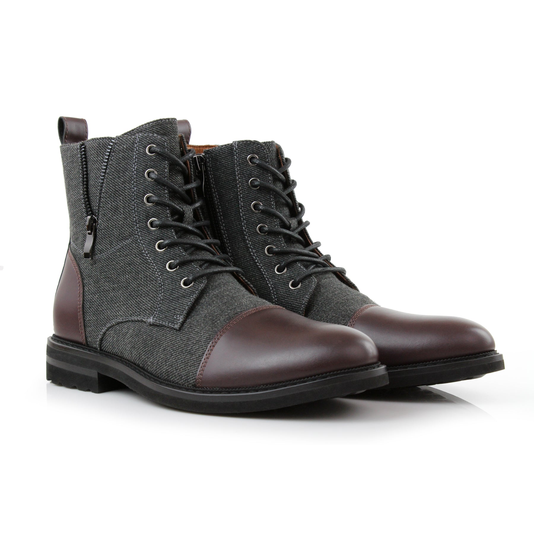 Faux Wool High-Top Boots | Clayton by Polar Fox | Conal Footwear | Paired Angle View