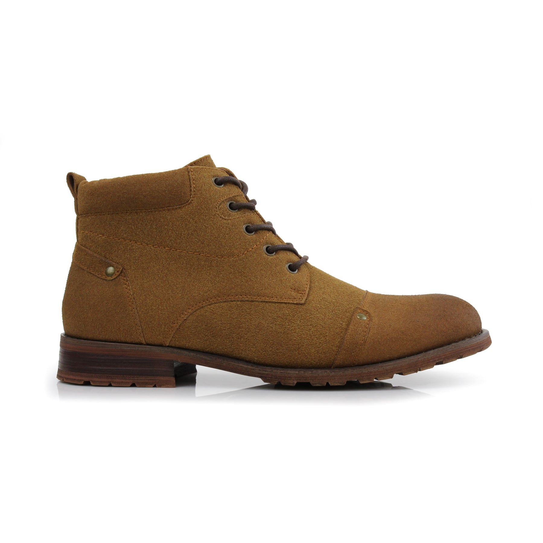 Cap-Toe Suede Ankle Boots | Colin by Ferro Aldo | Conal Footwear | Outer Side Angle View