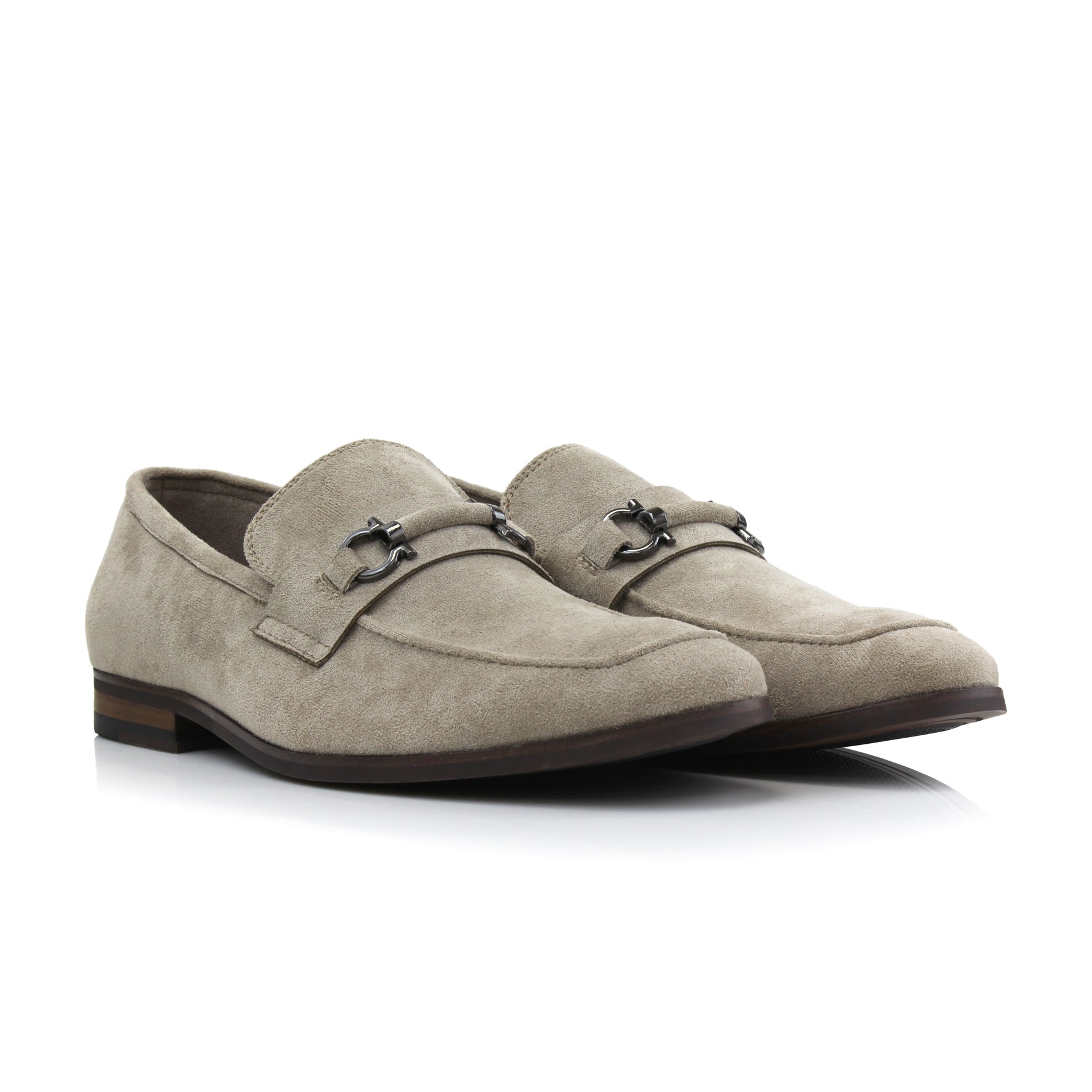Metal Buckle Suede Loafers | Demitri by Ferro Aldo | Conal Footwear | Paired Angle View