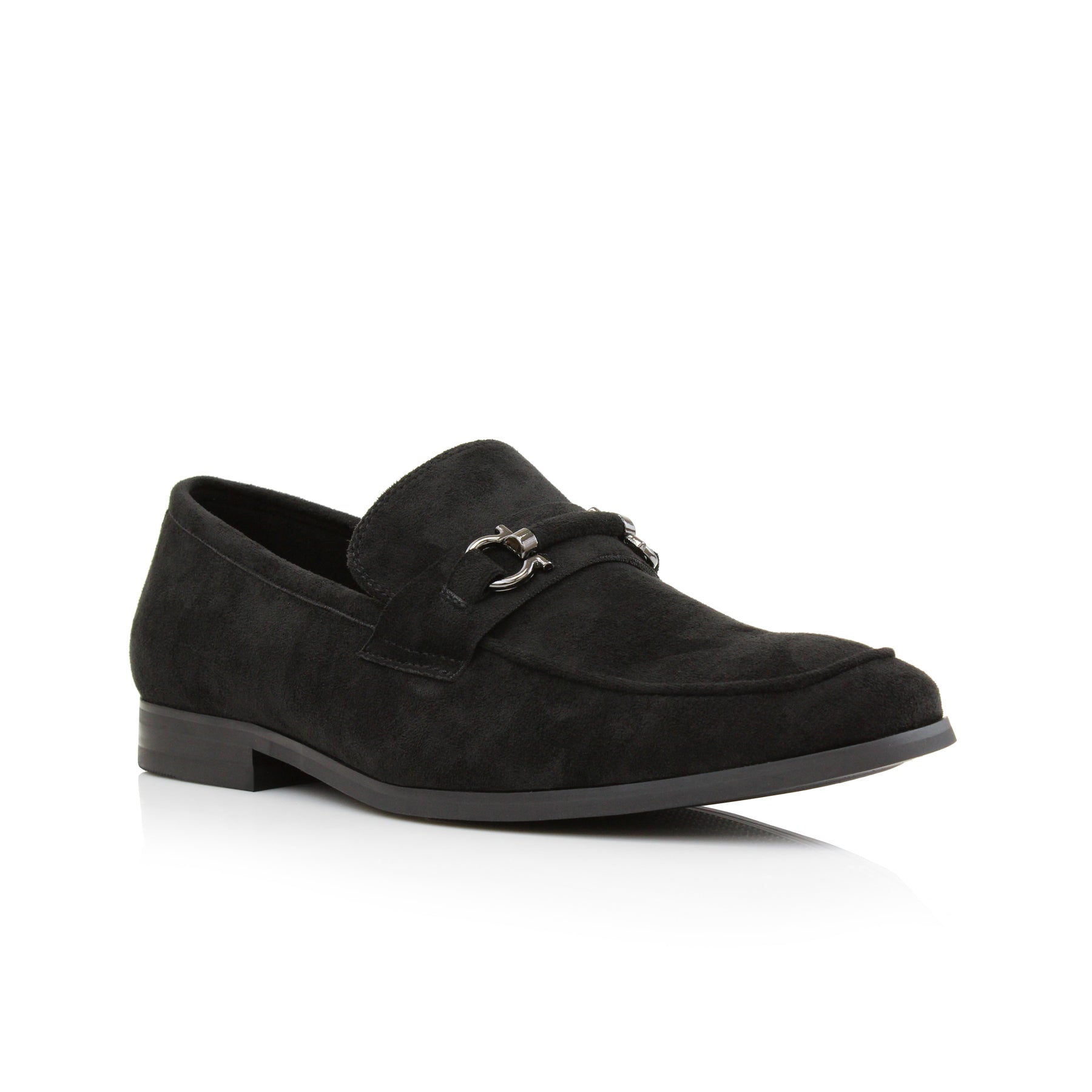 Ferro Aldo Mens Demitri Mfa19683 Classic Moc-toe Penny Loafers with decorative Buckle, in Black Suede, Size 9 Ferro Aldo Mens Demitri Mfa19683 Classic Moc-toe Penny Loafers with decorative Buckle, in Black Suede, Size 9