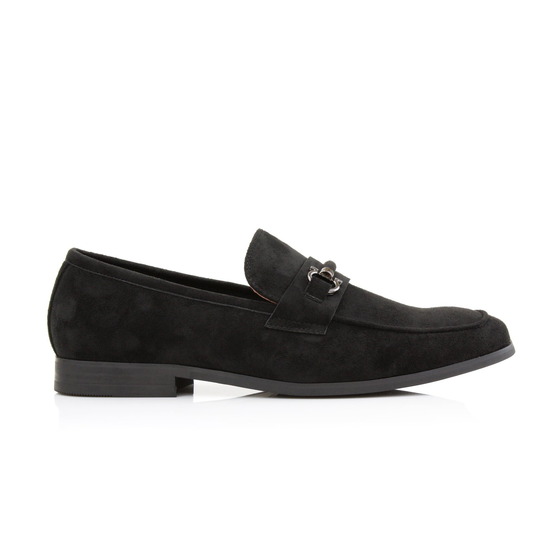 Metal Buckle Suede Loafers | Demitri by Ferro Aldo | Conal Footwear | Outer Side Angle View