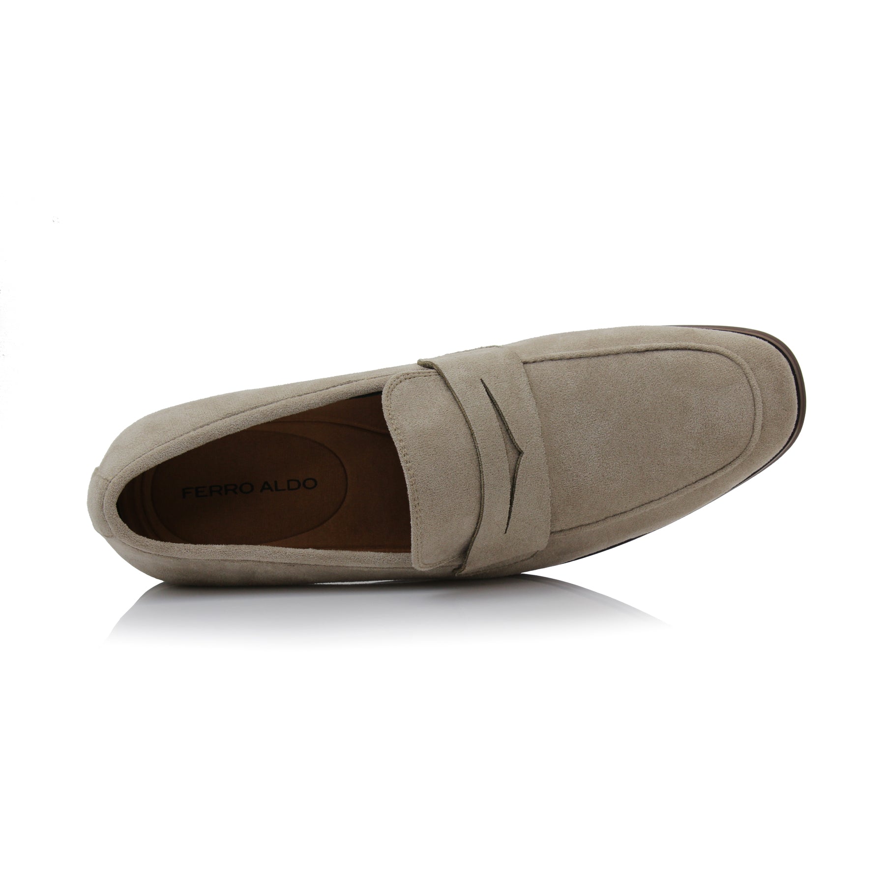Suede Penny Loafers | Dylan by Ferro Aldo | Conal Footwear | Top-Down Angle View