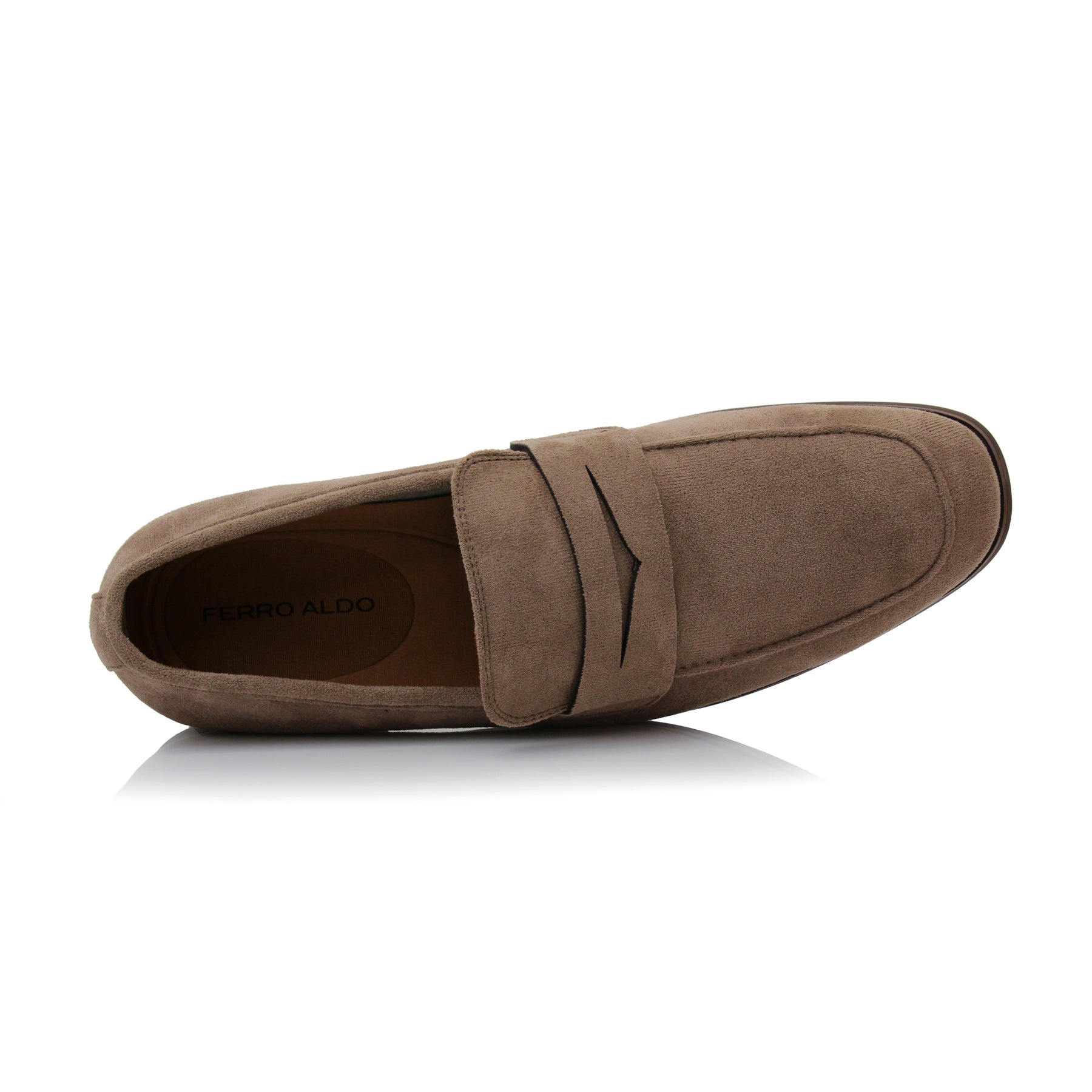 Suede Penny Loafers | Dylan by Ferro Aldo | Conal Footwear | Top-Down Angle View