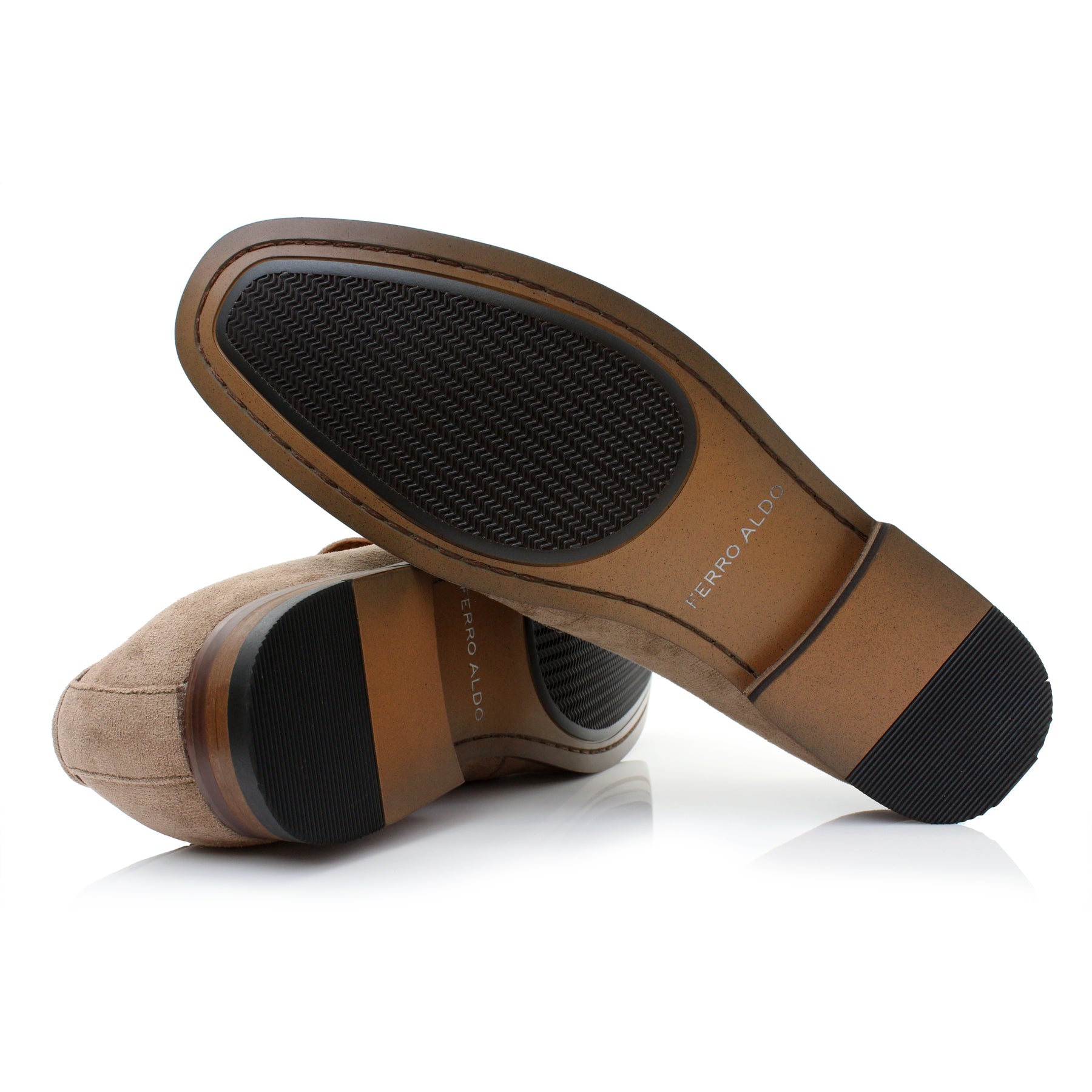 Suede Penny Loafers | Dylan by Ferro Aldo | Conal Footwear | Back and Bottom Angle View