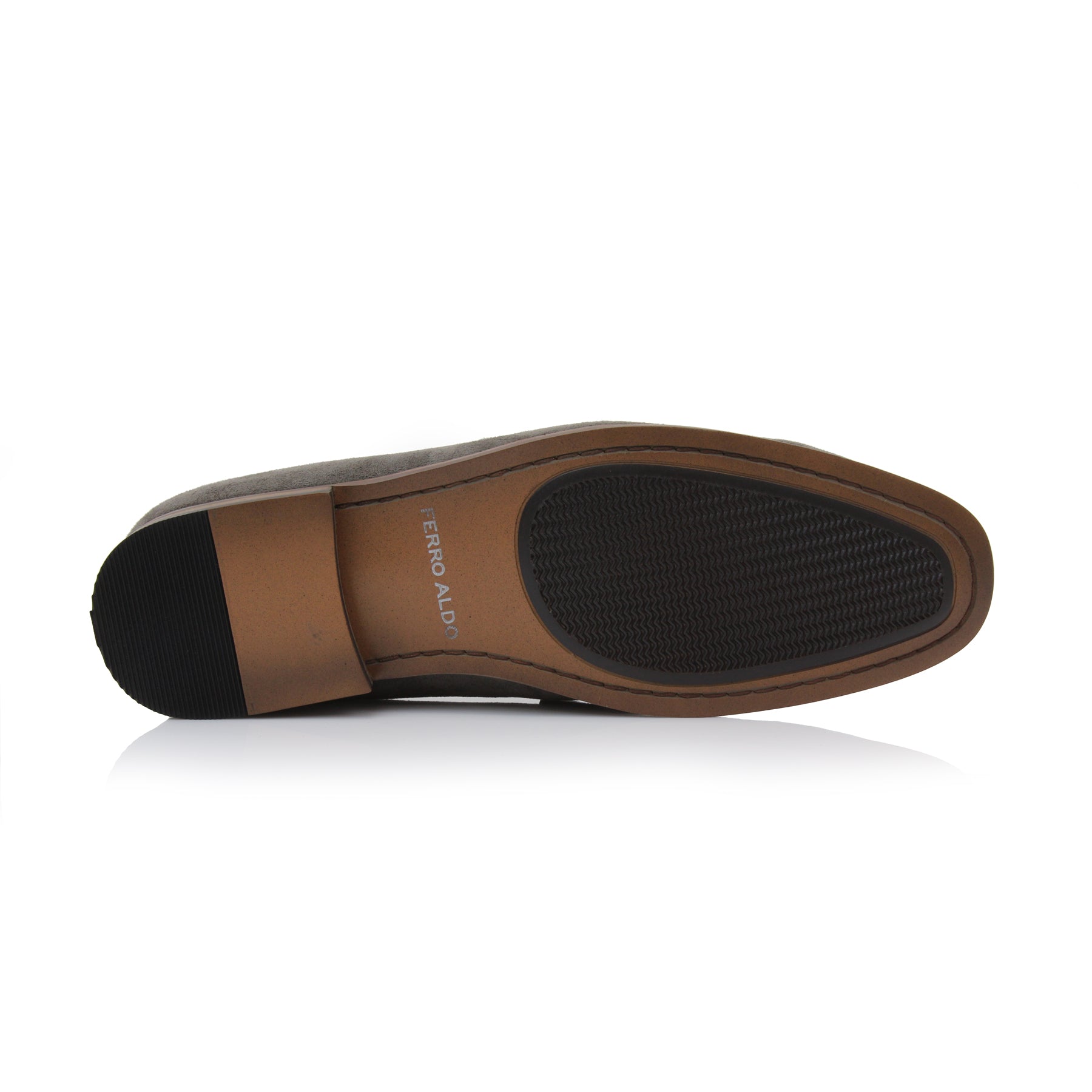 Suede Penny Loafers | Dylan by Ferro Aldo | Conal Footwear | Bottom Sole Angle View