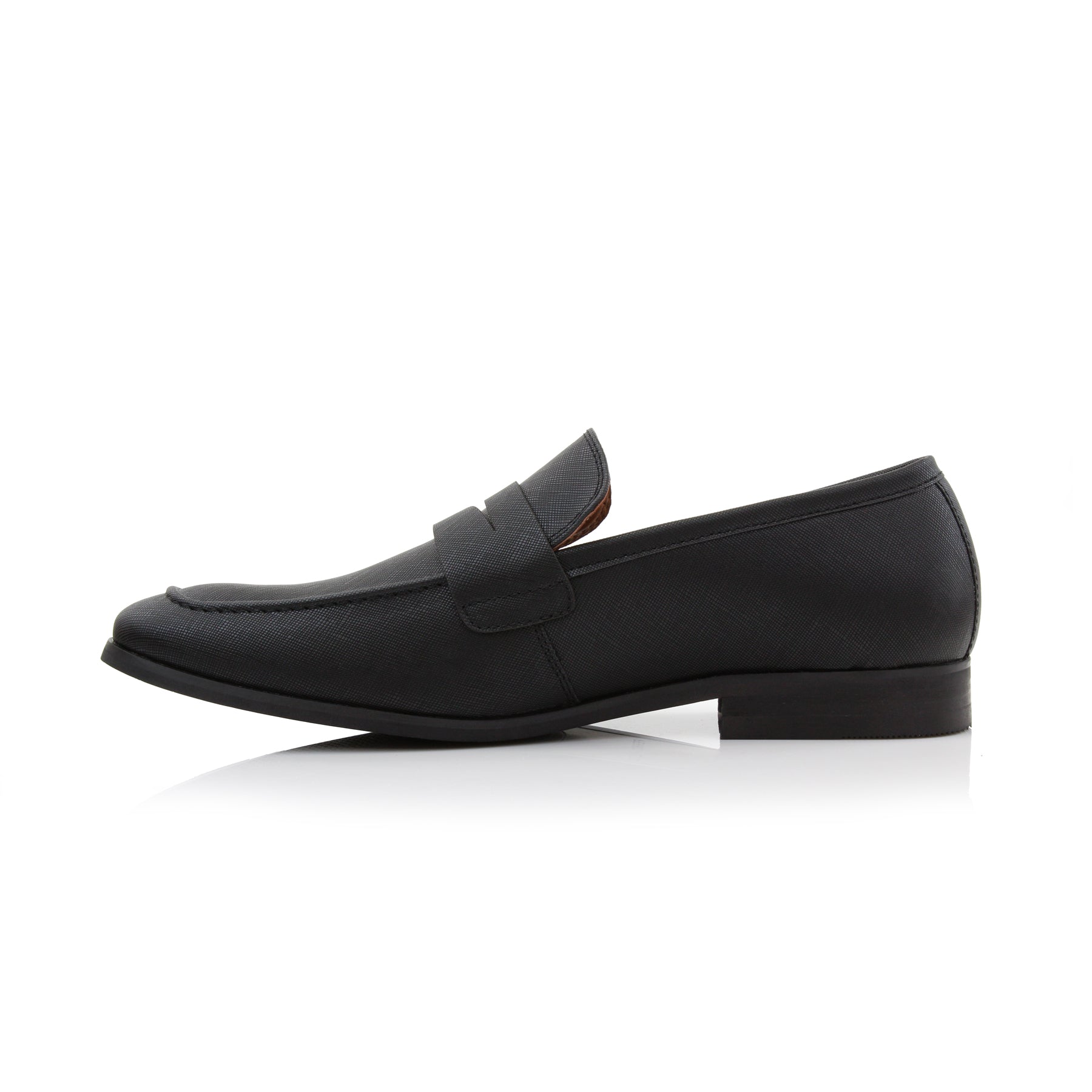 Embossed Leather Penny Loafers | Dylan by Ferro Aldo | Conal Footwear | Inner Side Angle View