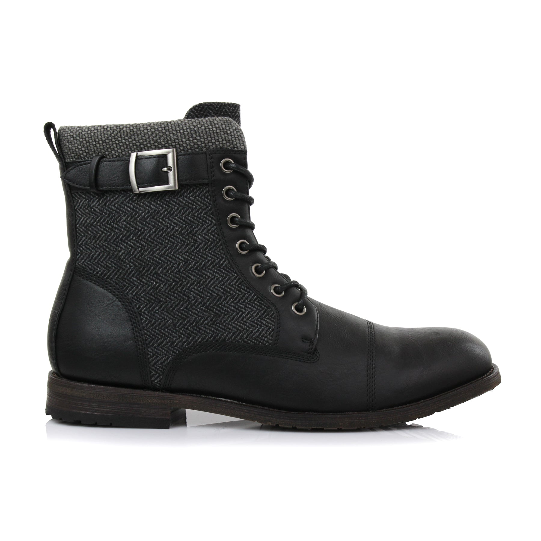 Rugged Duo-Textured Boots | Elijah by Polar Fox | Conal Footwear | Outer Side Angle View