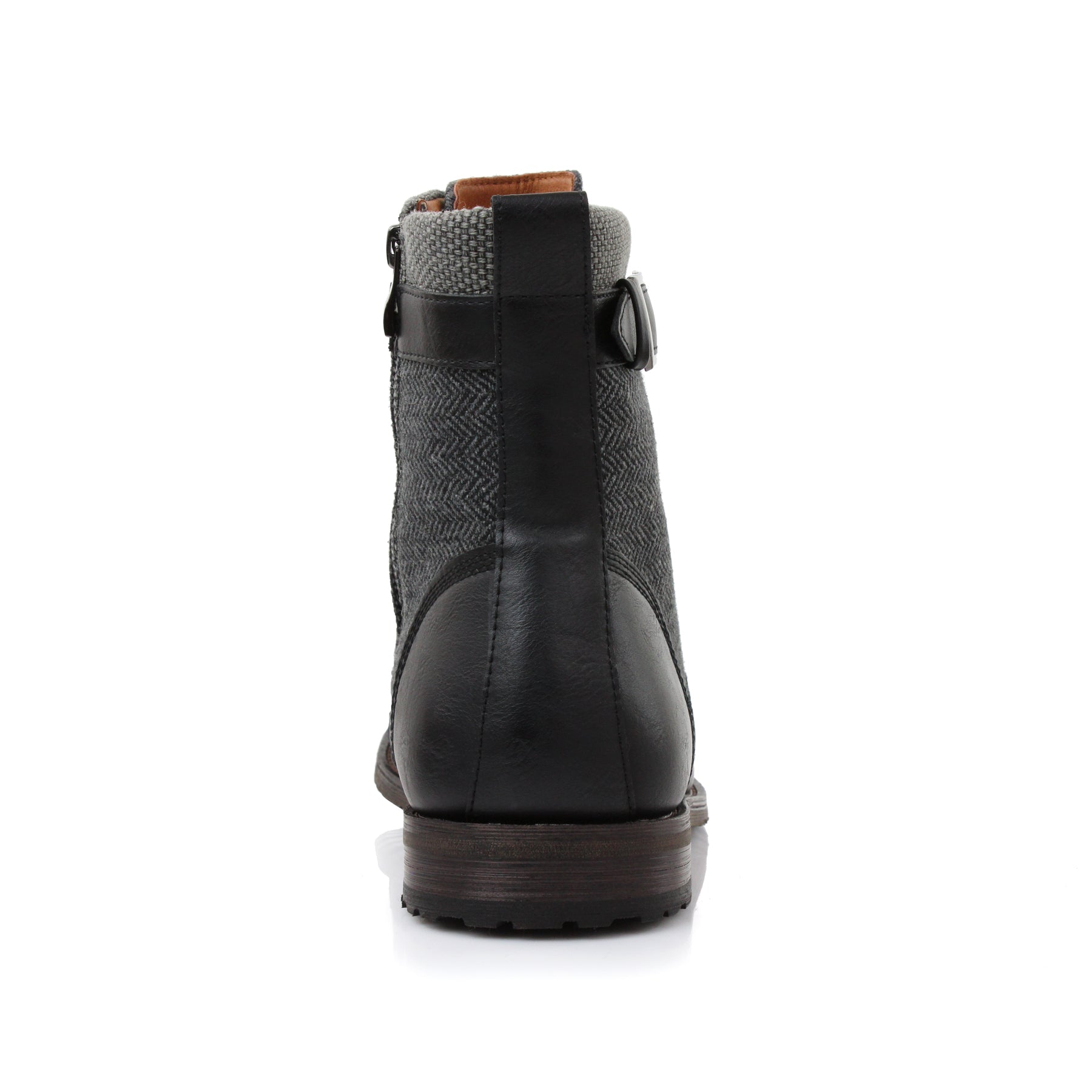 Rugged Duo-Textured Boots | Elijah by Polar Fox | Conal Footwear | Back Angle View