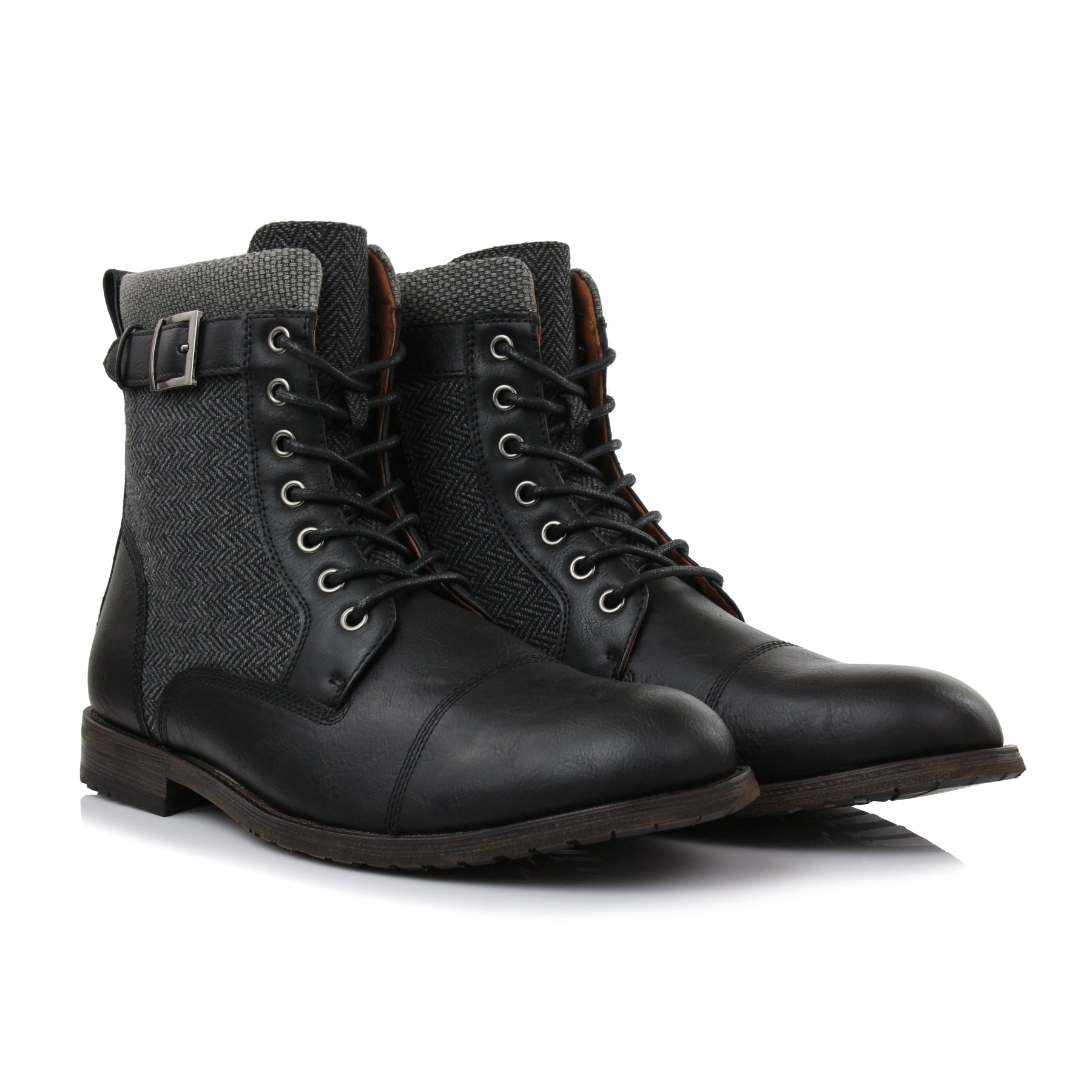 Rugged Duo-Textured Boots | Elijah by Polar Fox | Conal Footwear | Paired Angle View