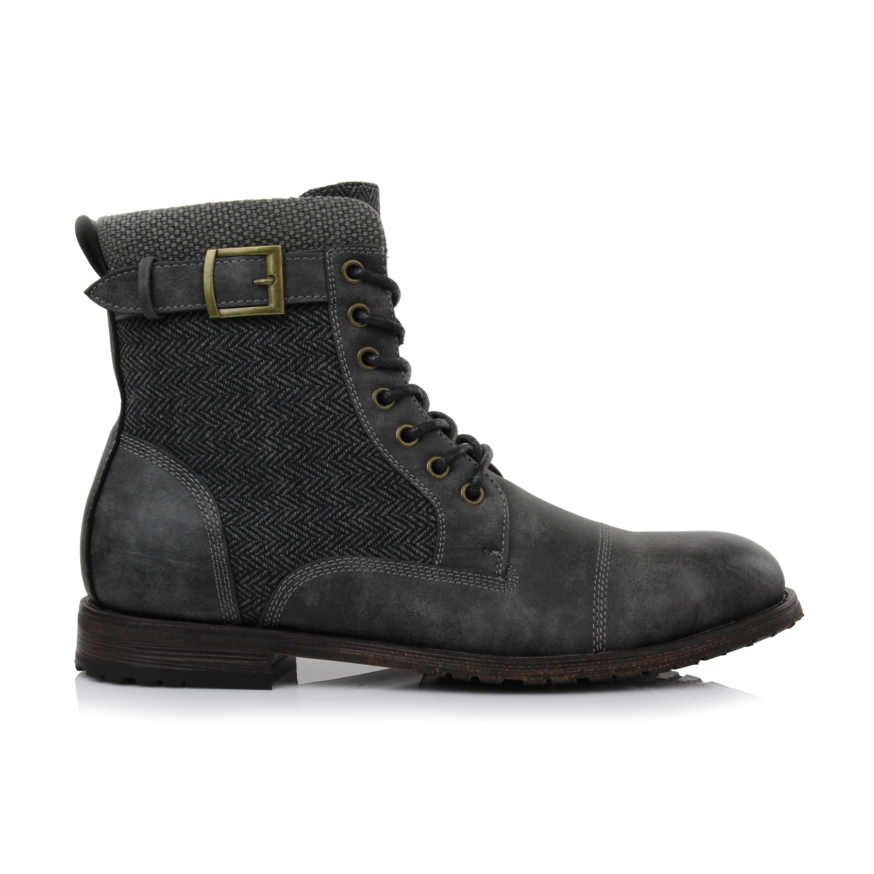 Rugged Duo-Textured Boots | Elijah by Polar Fox | Conal Footwear | Outer Side Angle View