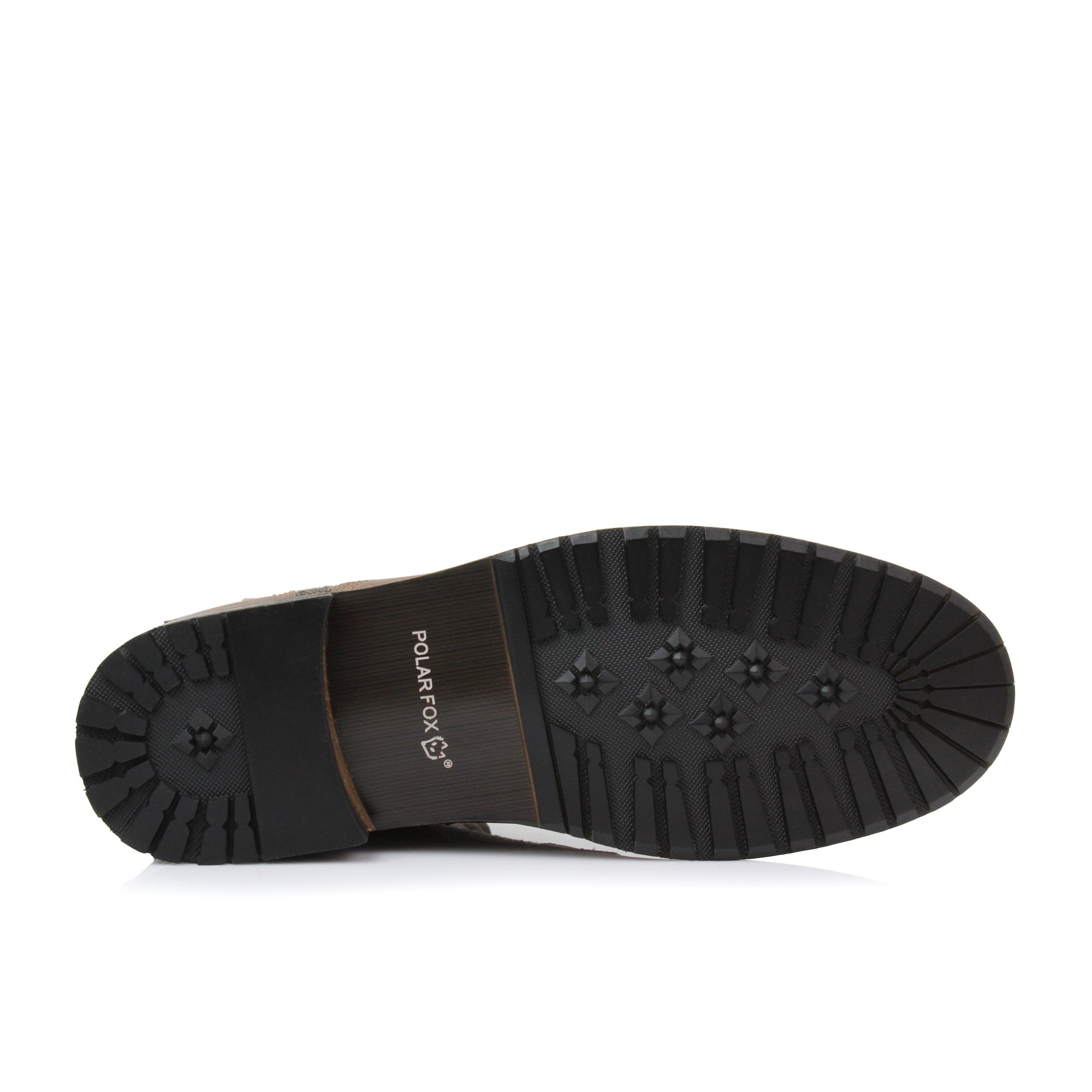 Rugged Duo-Textured Boots | Elijah by Polar Fox | Conal Footwear | Bottom Sole Angle View