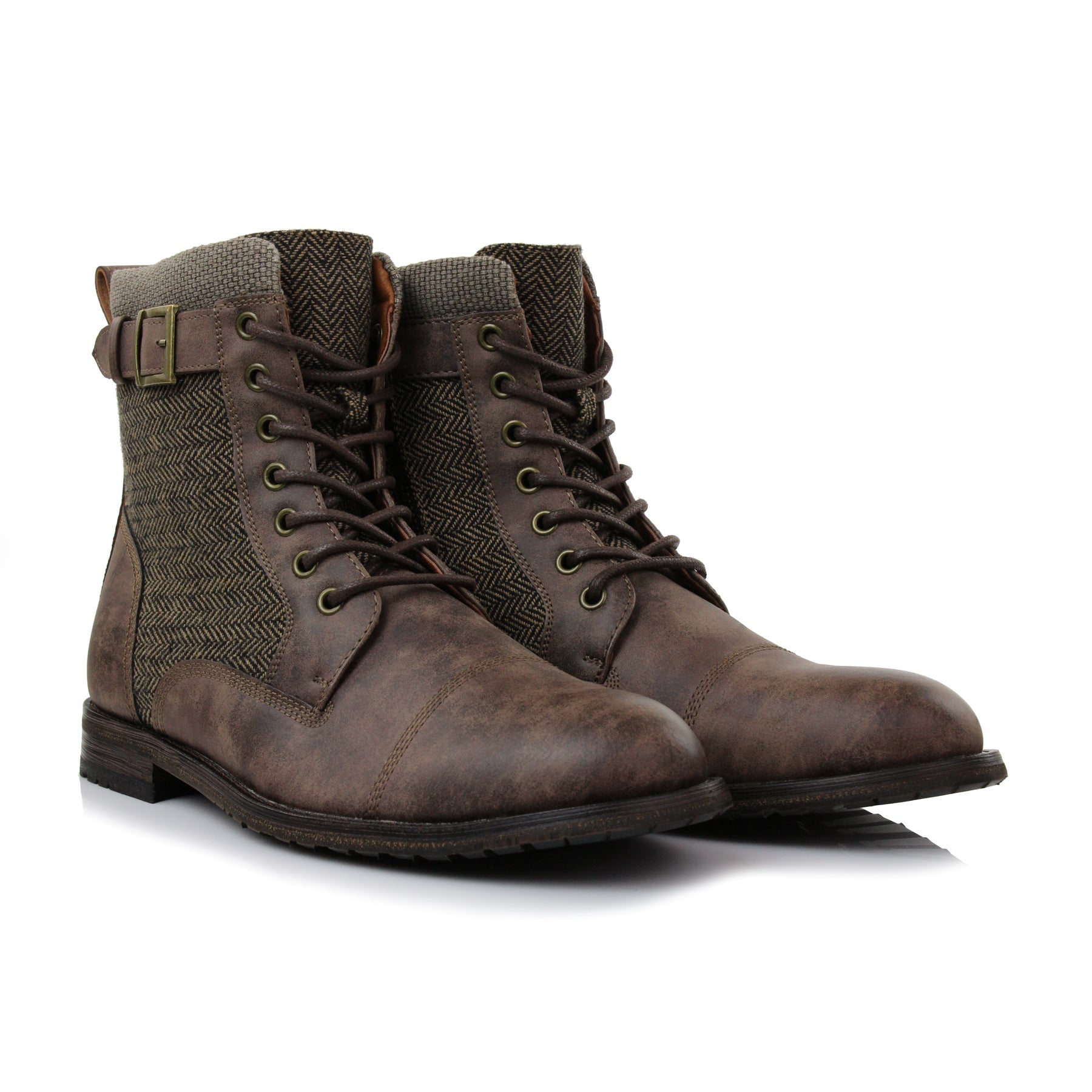 Rugged Duo-Textured Boots | Elijah by Polar Fox | Conal Footwear | Paired Angle View