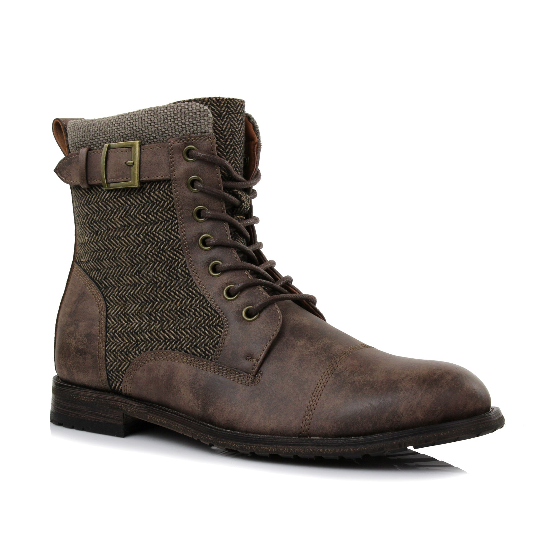 Rugged Duo-Textured Boots | Elijah by Polar Fox | Conal Footwear | Main Angle View