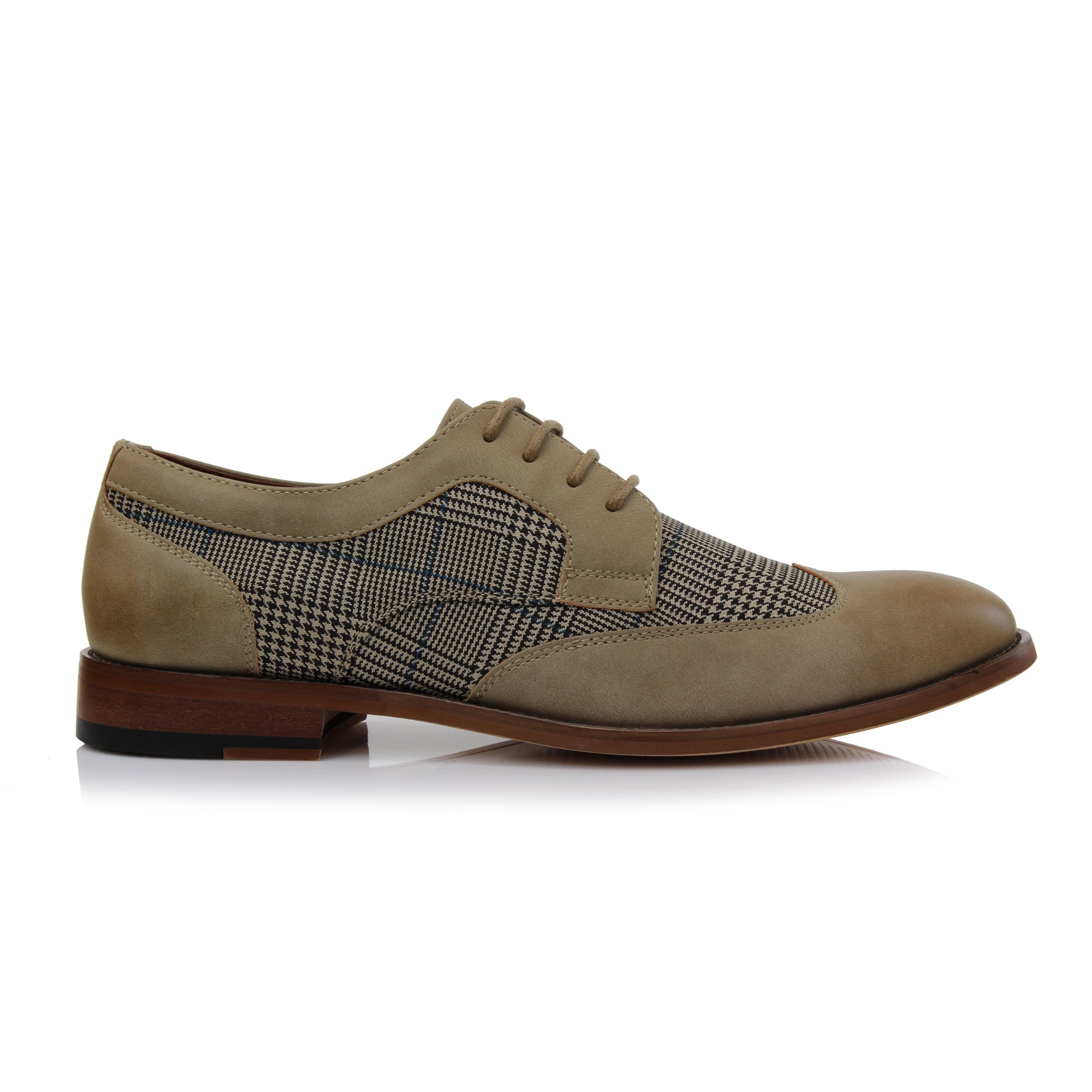 Plaid Wingtip Derby Shoes | Julian by Ferro Aldo | Conal Footwear | Outer Side Angle View