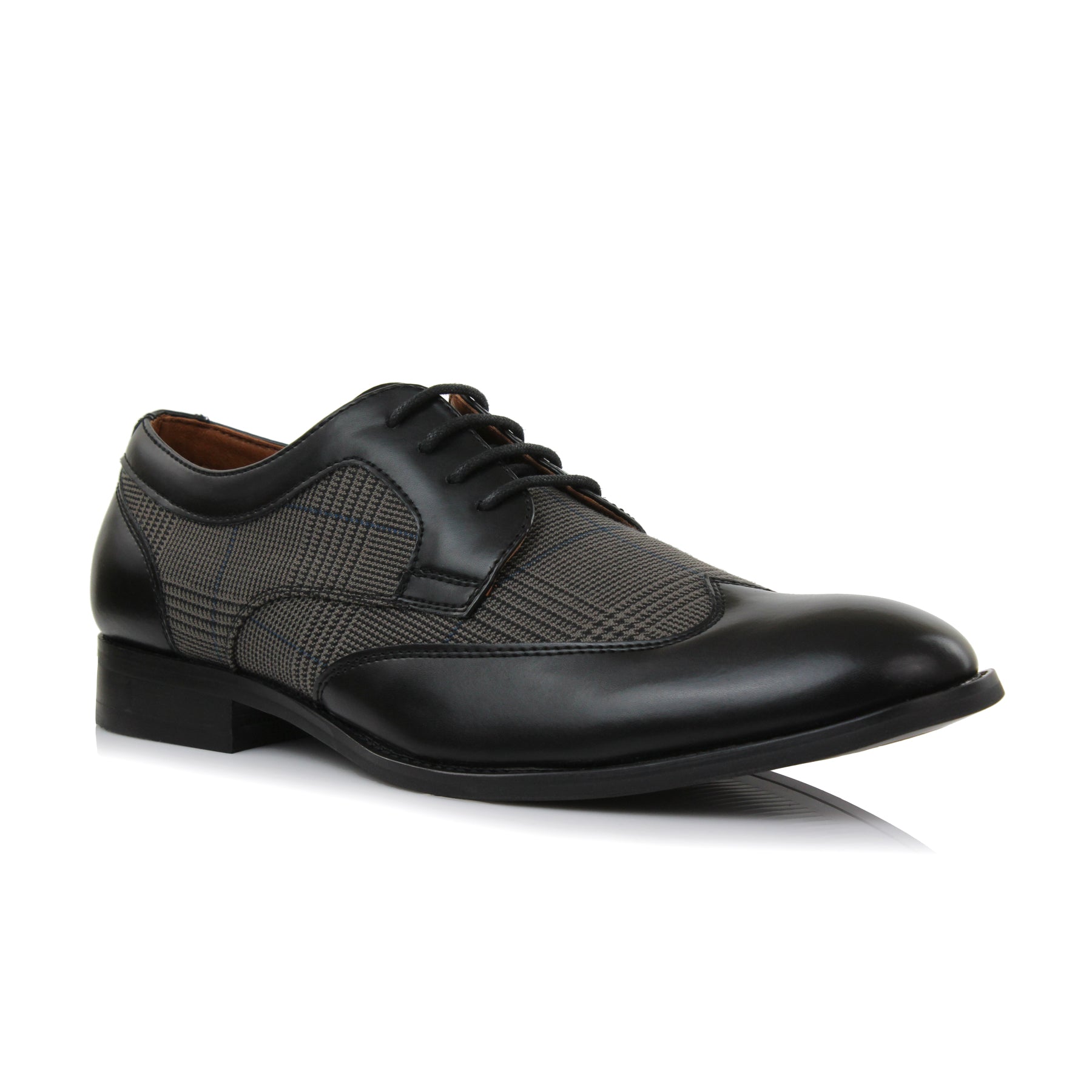 Plaid Wingtip Derby Shoes | Julian by Ferro Aldo | Conal Footwear | Main Angle View