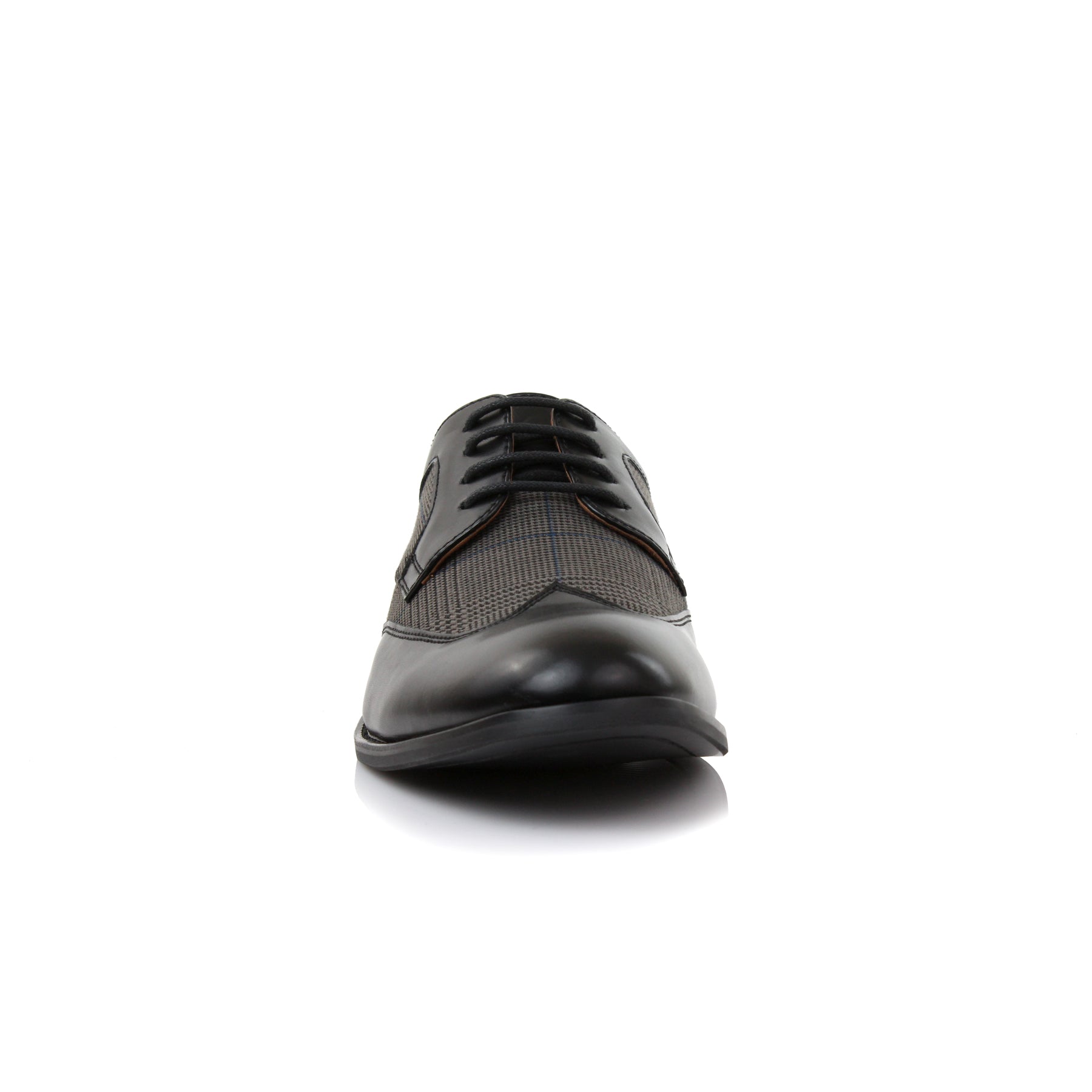 Plaid Wingtip Derby Shoes | Julian by Ferro Aldo | Conal Footwear | Front Angle View
