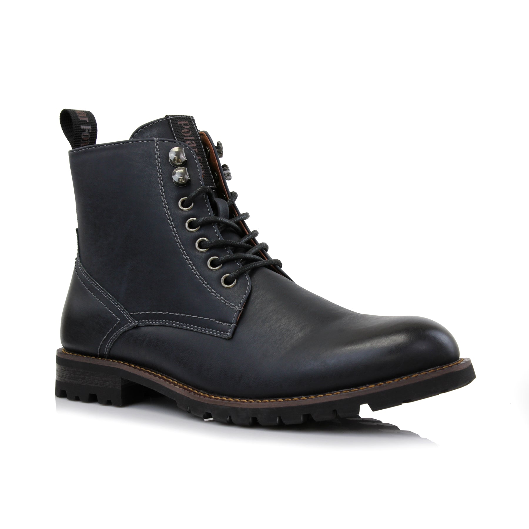 Navy Vegan Leather Boots Knoxville Polar Fox