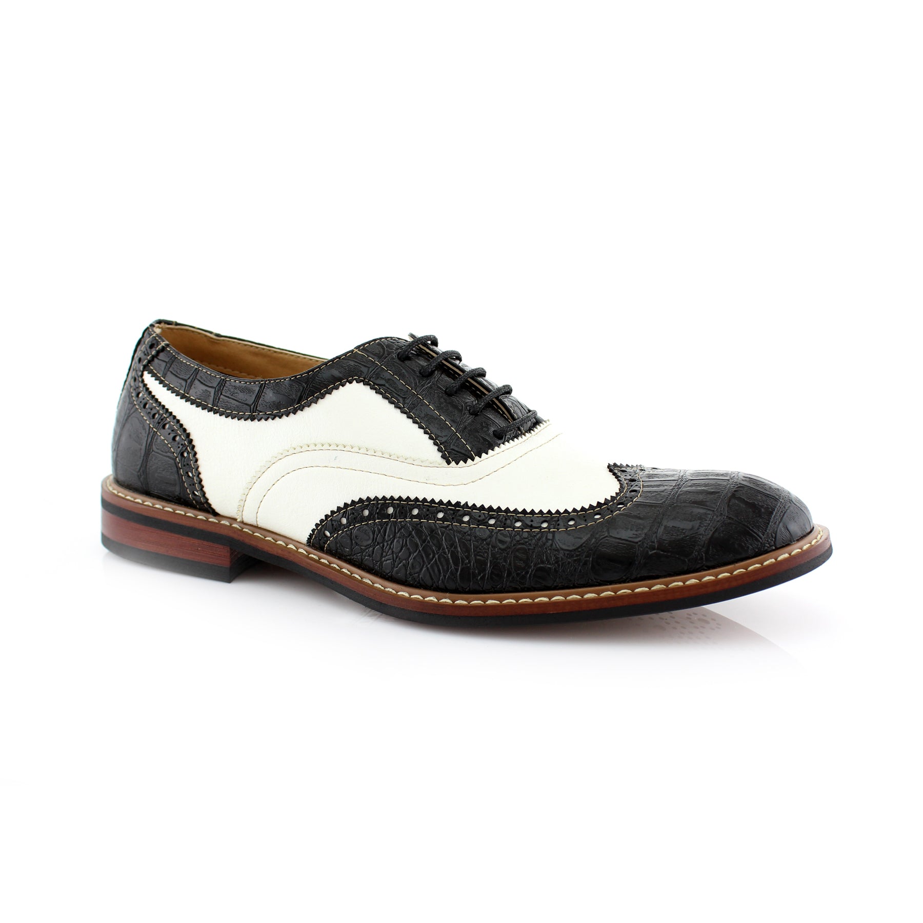 Two-Toned Brogue Wingtip Oxfords | Cooper by Ferro Aldo | Conal Footwear | Main Angle View