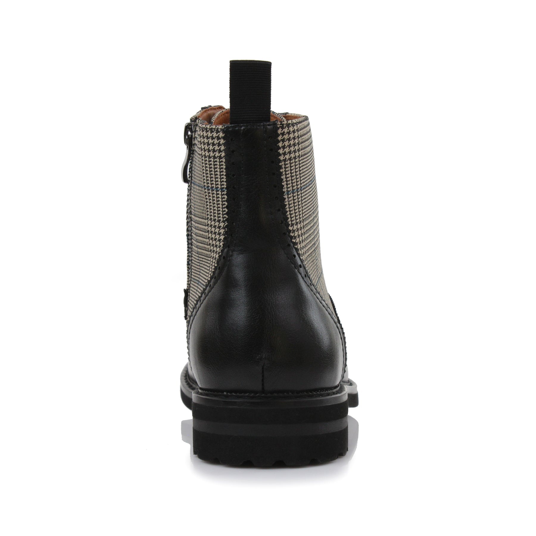 Plaid Brogue Wingtip Boots | Manchester by Polar Fox | Conal Footwear | Back Angle View