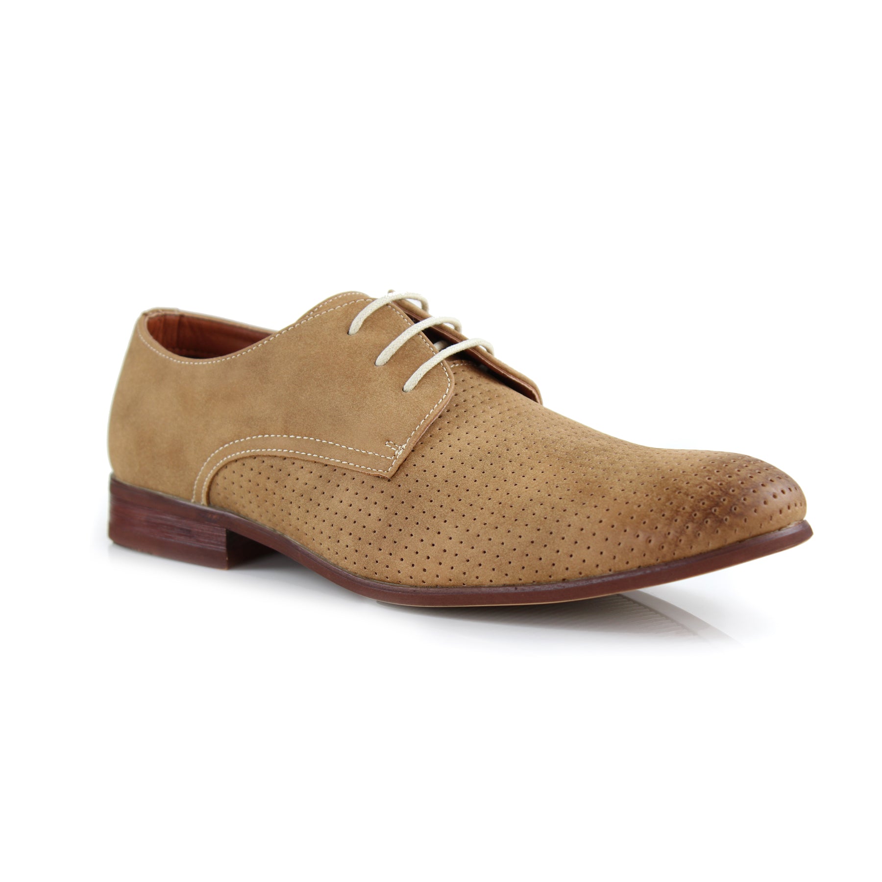 Burnished Perforated Derby Shoes | Isaiah by Ferro Aldo | Conal Footwear | Main Angle View