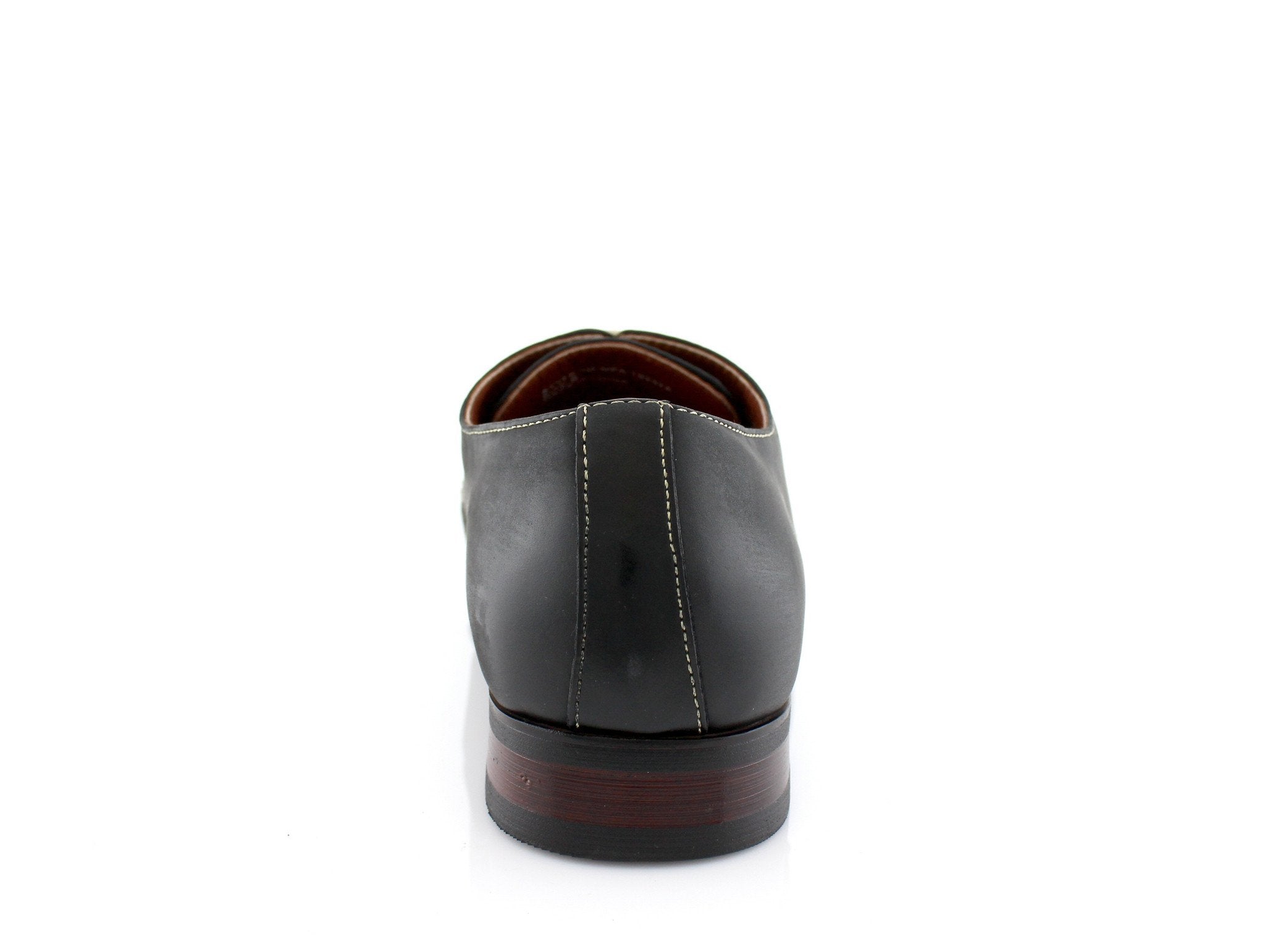 Burnished Perforated Derby Shoes | Isaiah by Ferro Aldo | Conal Footwear | Back Angle View