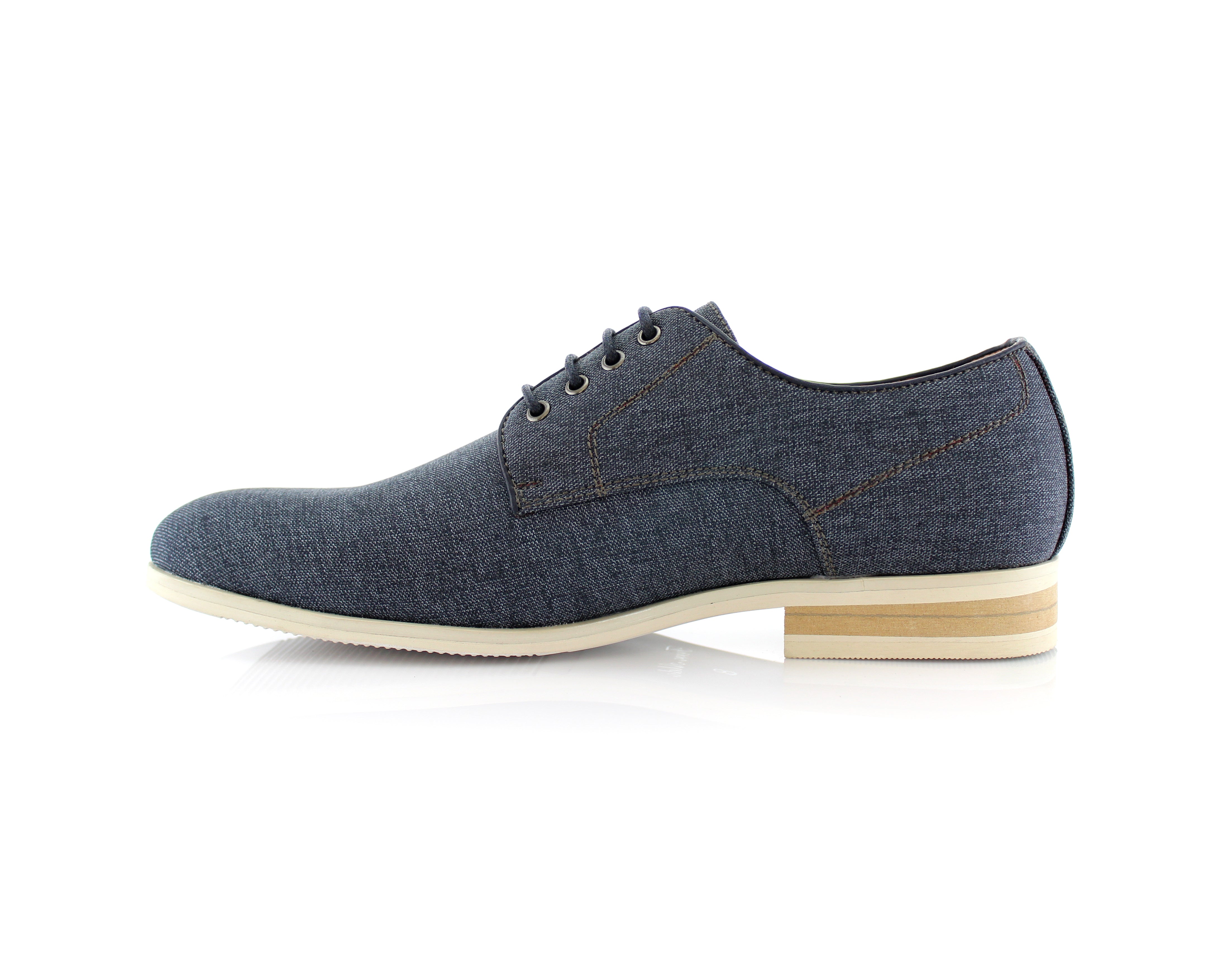 Linen Blended Derby Shoes | Nash by Ferro Aldo | Conal Footwear | Inner Side Angle View