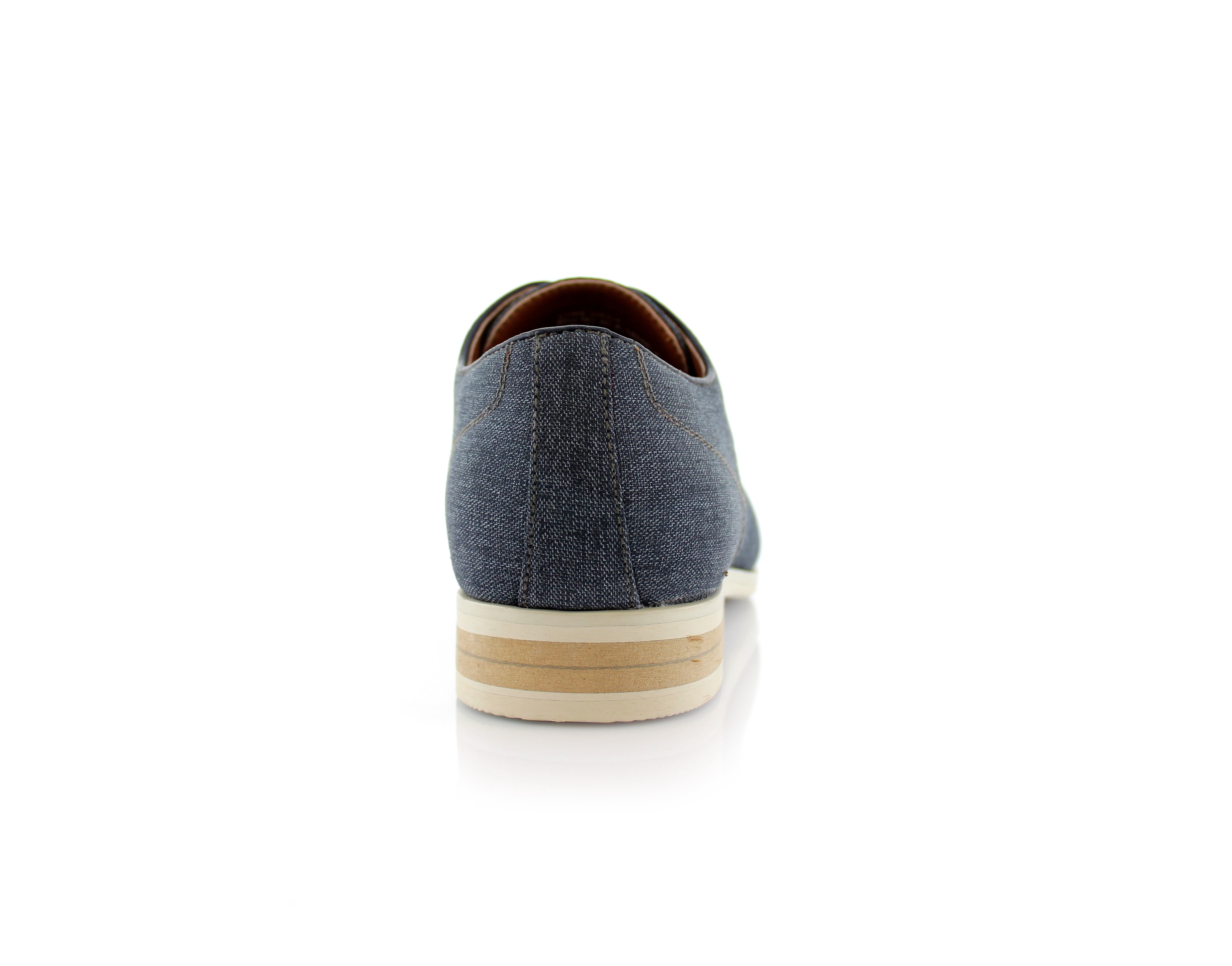 Linen Blended Derby Shoes | Nash by Ferro Aldo | Conal Footwear | Back Angle View