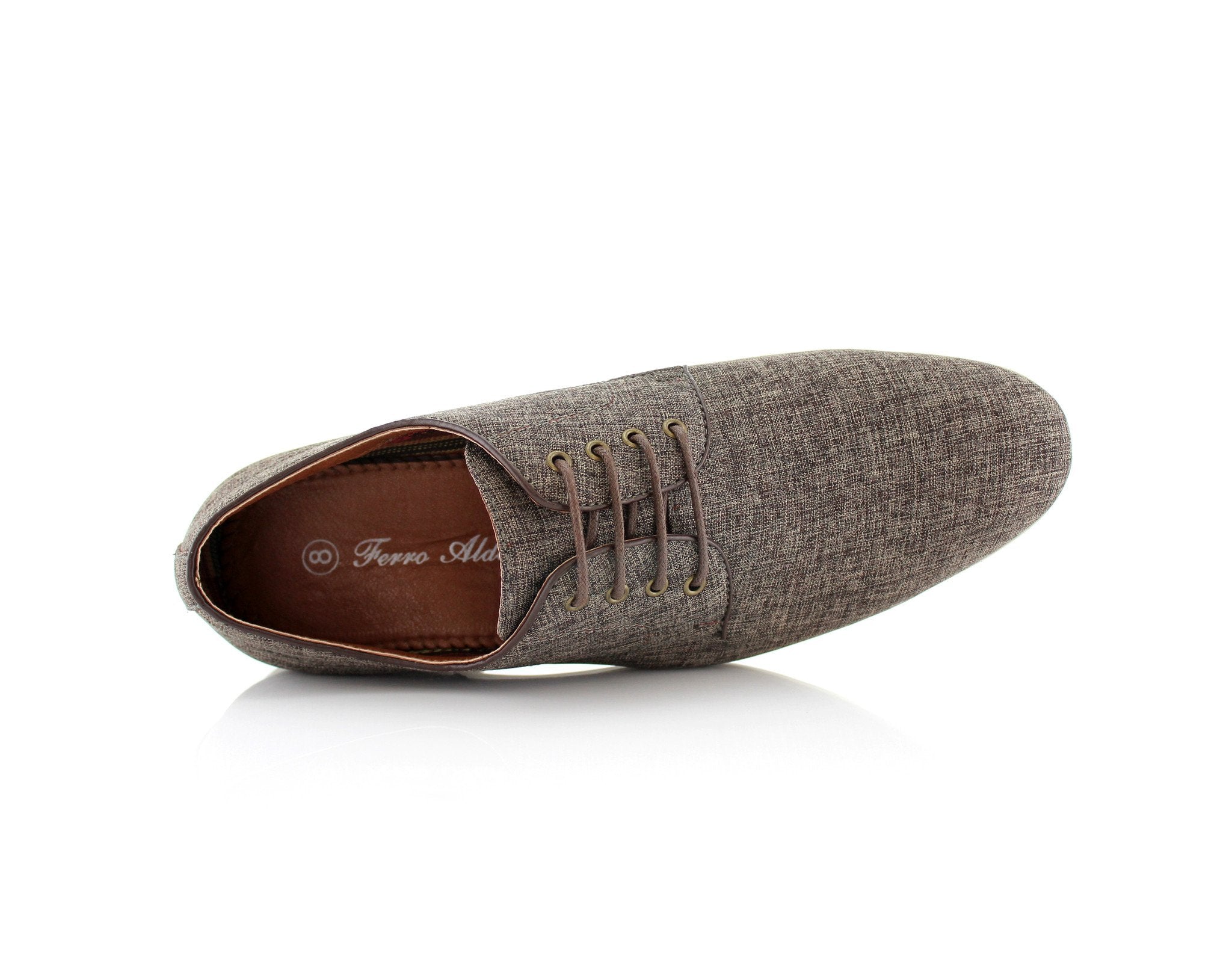Linen Blended Derby Shoes | Nash by Ferro Aldo | Conal Footwear | Top-Down Angle View