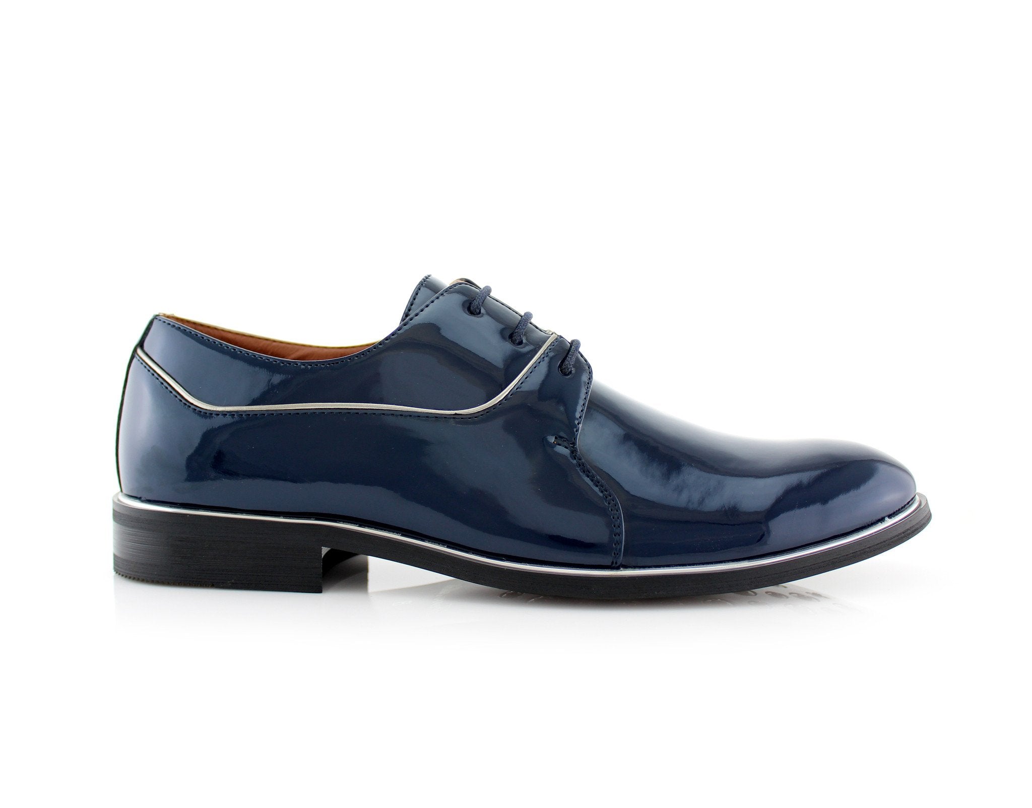 Patent Leather Derby Shoes | Liam by Ferro Aldo | Conal Footwear | Outer Side Angle View