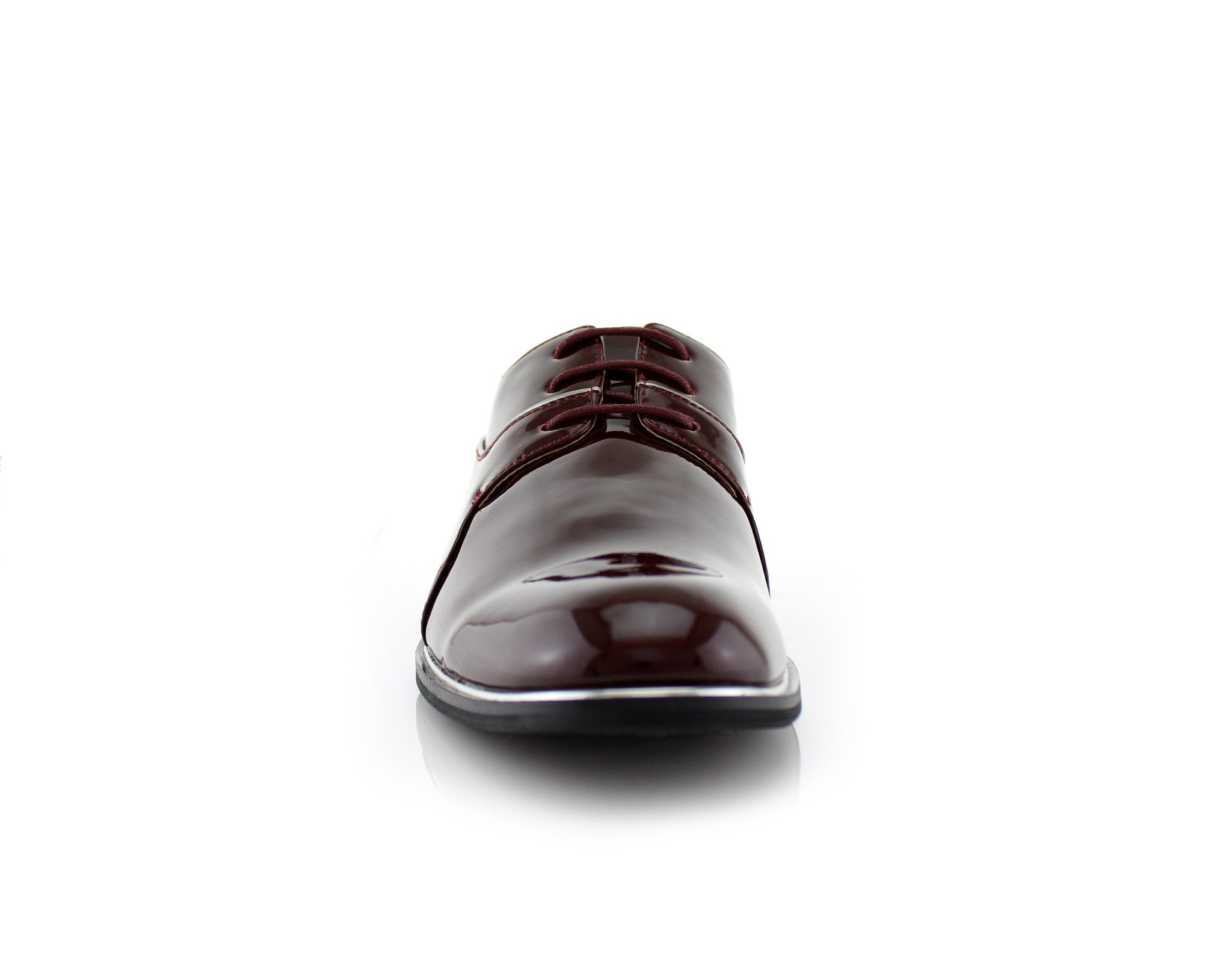 Patent Leather Derby Shoes | Liam by Ferro Aldo | Conal Footwear | Front Angle View