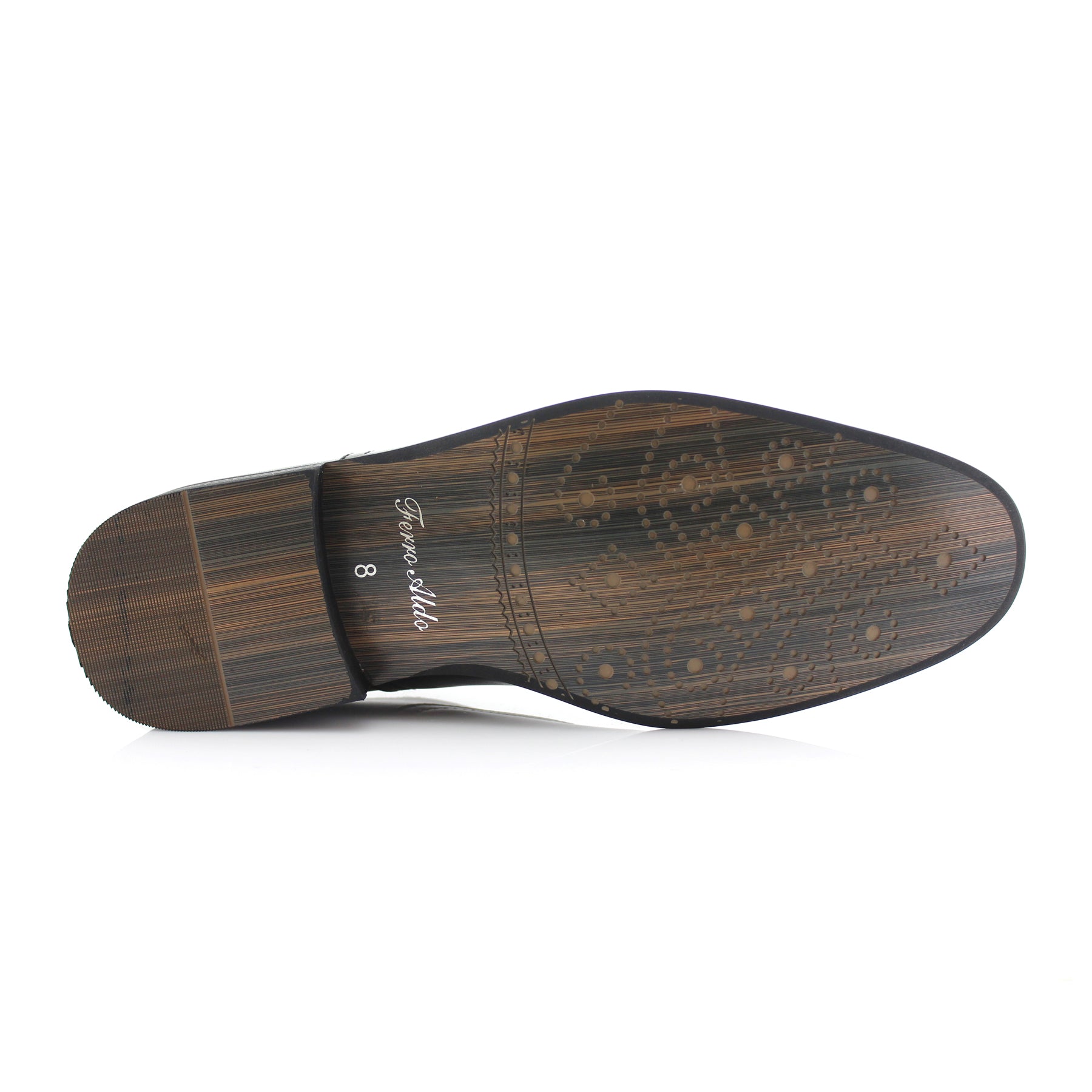 Classic Cap-Toe Oxford Dress Shoes | Charles by Ferro Aldo | Conal Footwear | Bottom Sole Angle View