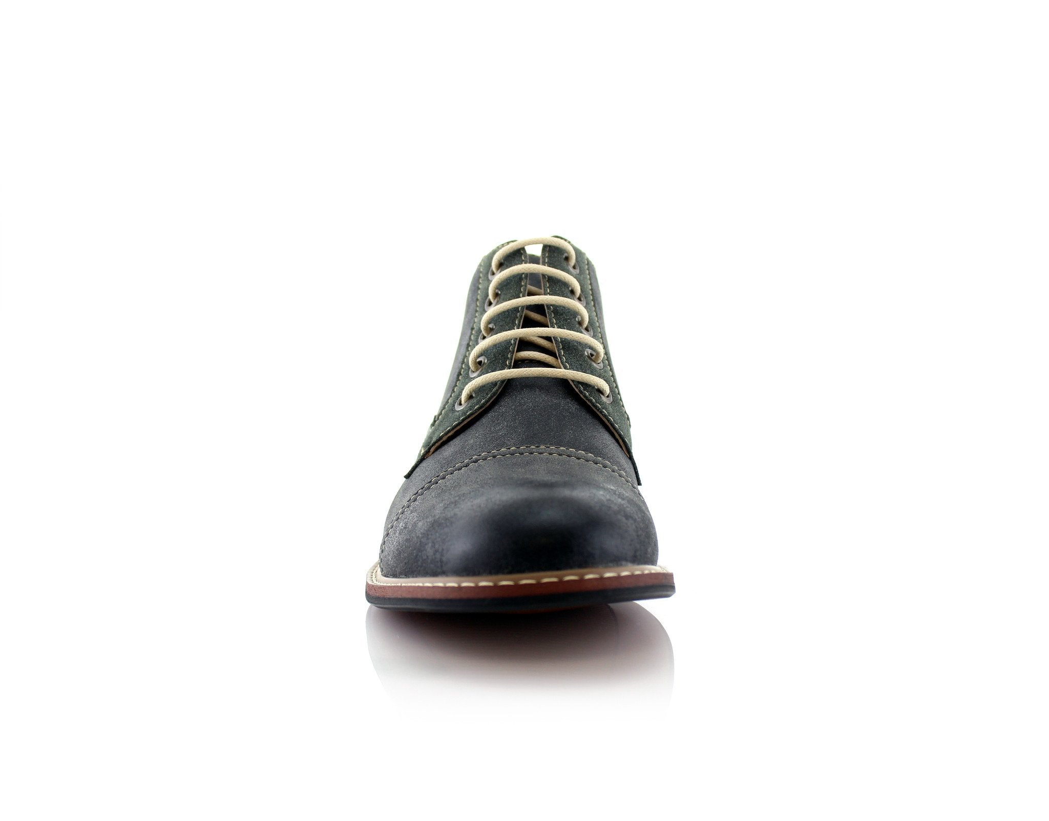 Duo-Textured Ankle Derby Boots | Eli by Ferro Aldo | Conal Footwear | Front Angle View