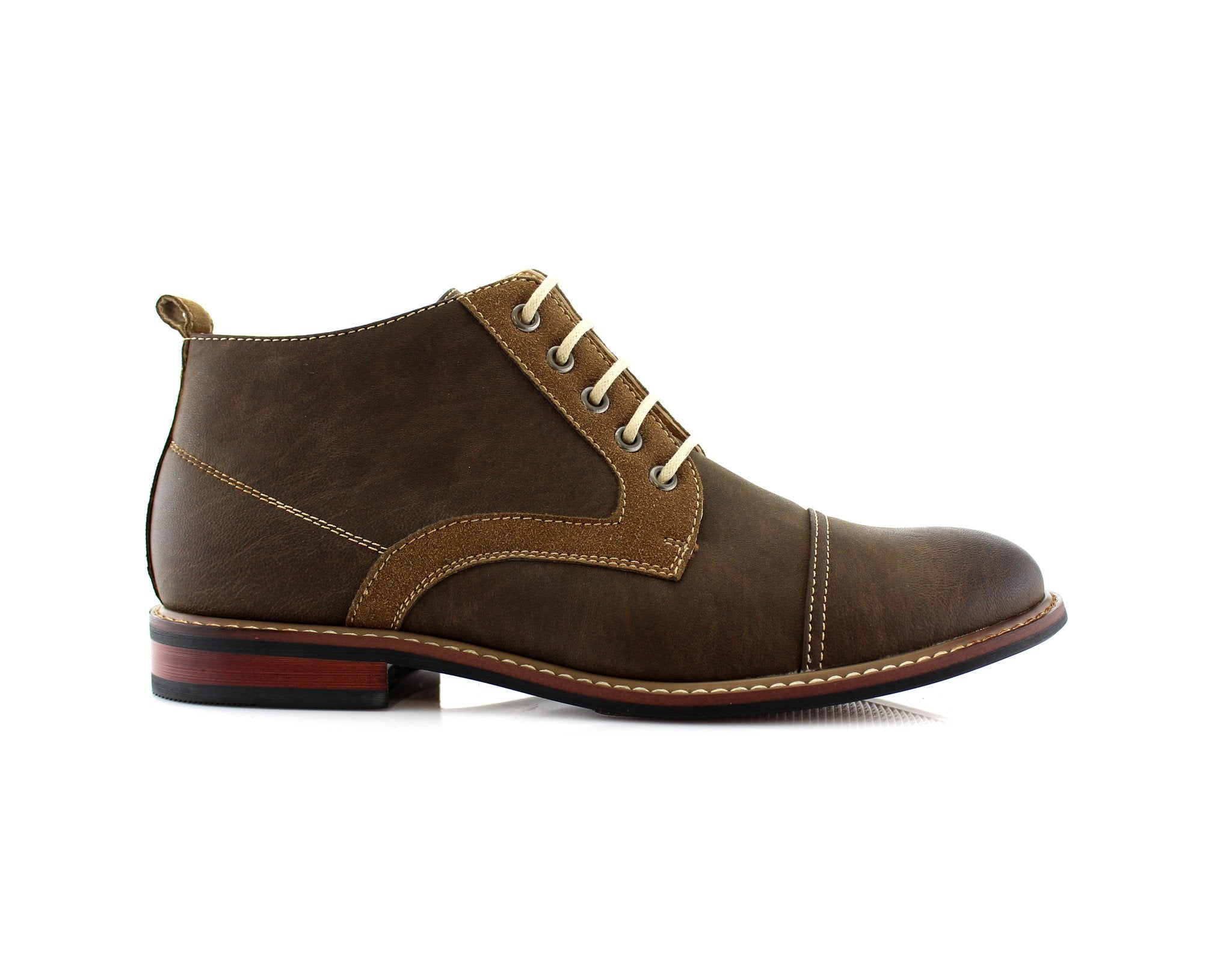 Duo-Textured Ankle Derby Boots | Eli by Ferro Aldo | Conal Footwear | Outer Side Angle View