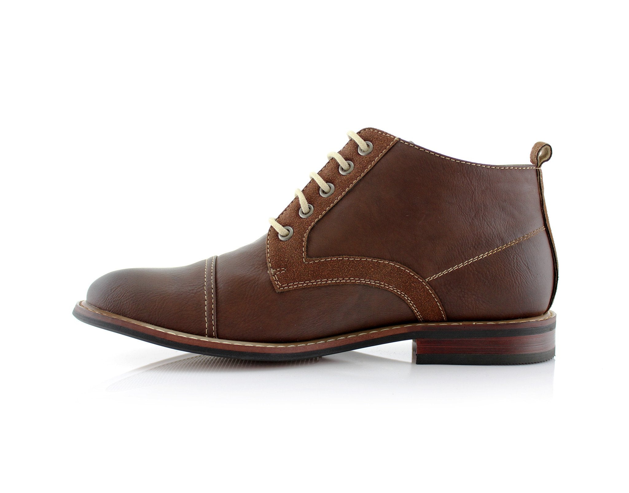 Duo-Textured Ankle Derby Boots | Eli by Ferro Aldo | Conal Footwear | Inner Side Angle View