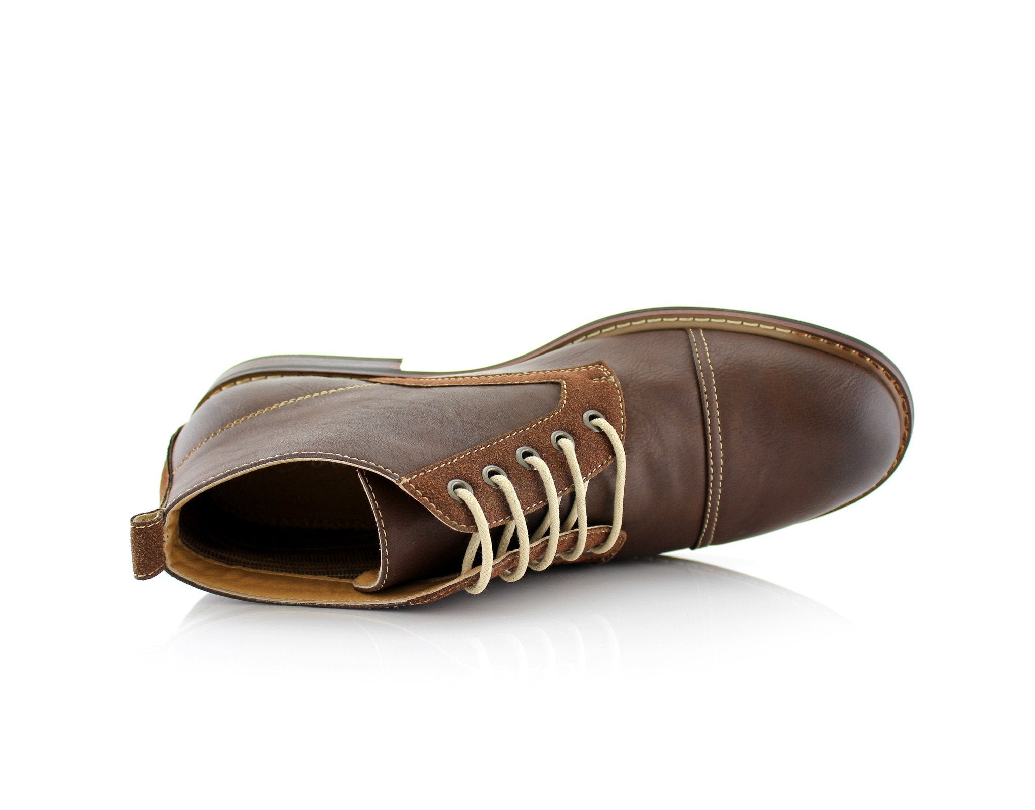 Duo-Textured Ankle Derby Boots | Eli by Ferro Aldo | Conal Footwear | Top-Down Angle View