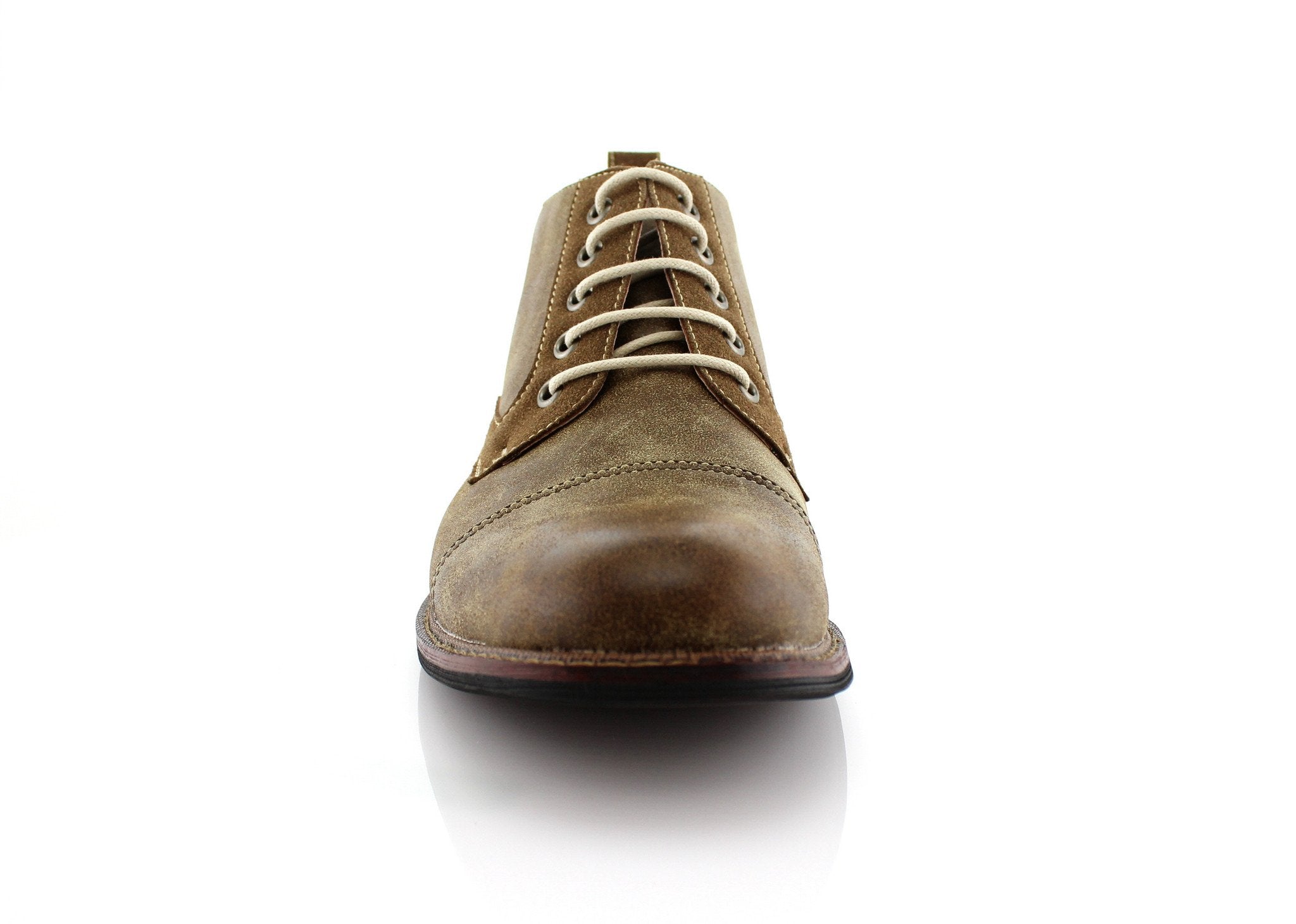 Duo-Textured Ankle Derby Boots | Eli by Ferro Aldo | Conal Footwear | Front Angle View