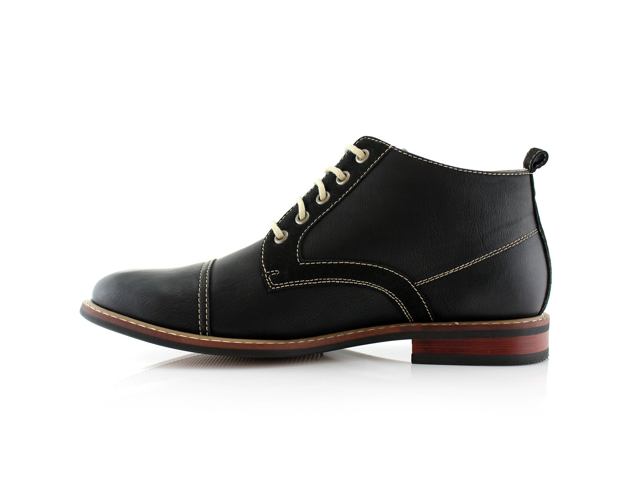 Duo-Textured Ankle Derby Boots | Eli by Ferro Aldo | Conal Footwear | Inner Side Angle View