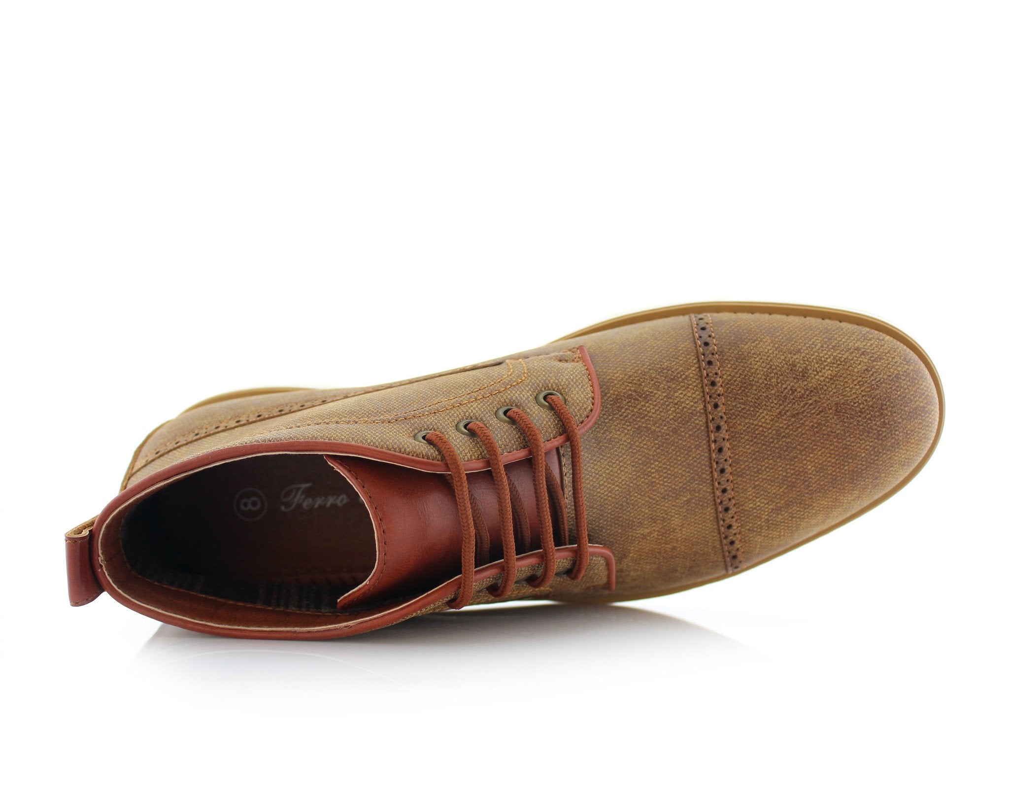Cap-Toe Derby Ankle Sneakers | Donovan by Ferro Aldo | Conal Footwear | Top-Down Angle View