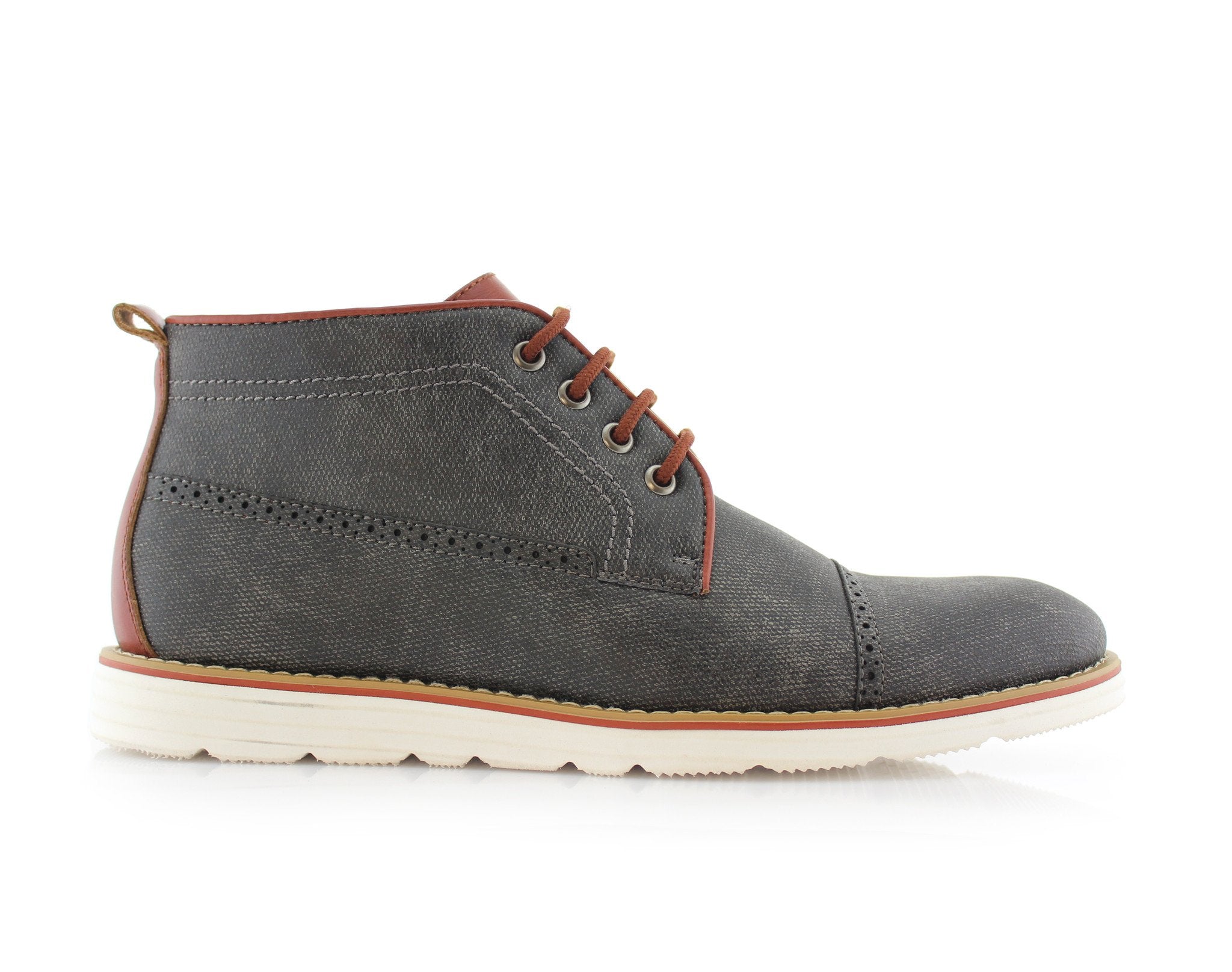 Cap-Toe Derby Ankle Sneakers | Donovan by Ferro Aldo | Conal Footwear | Outer Side Angle View