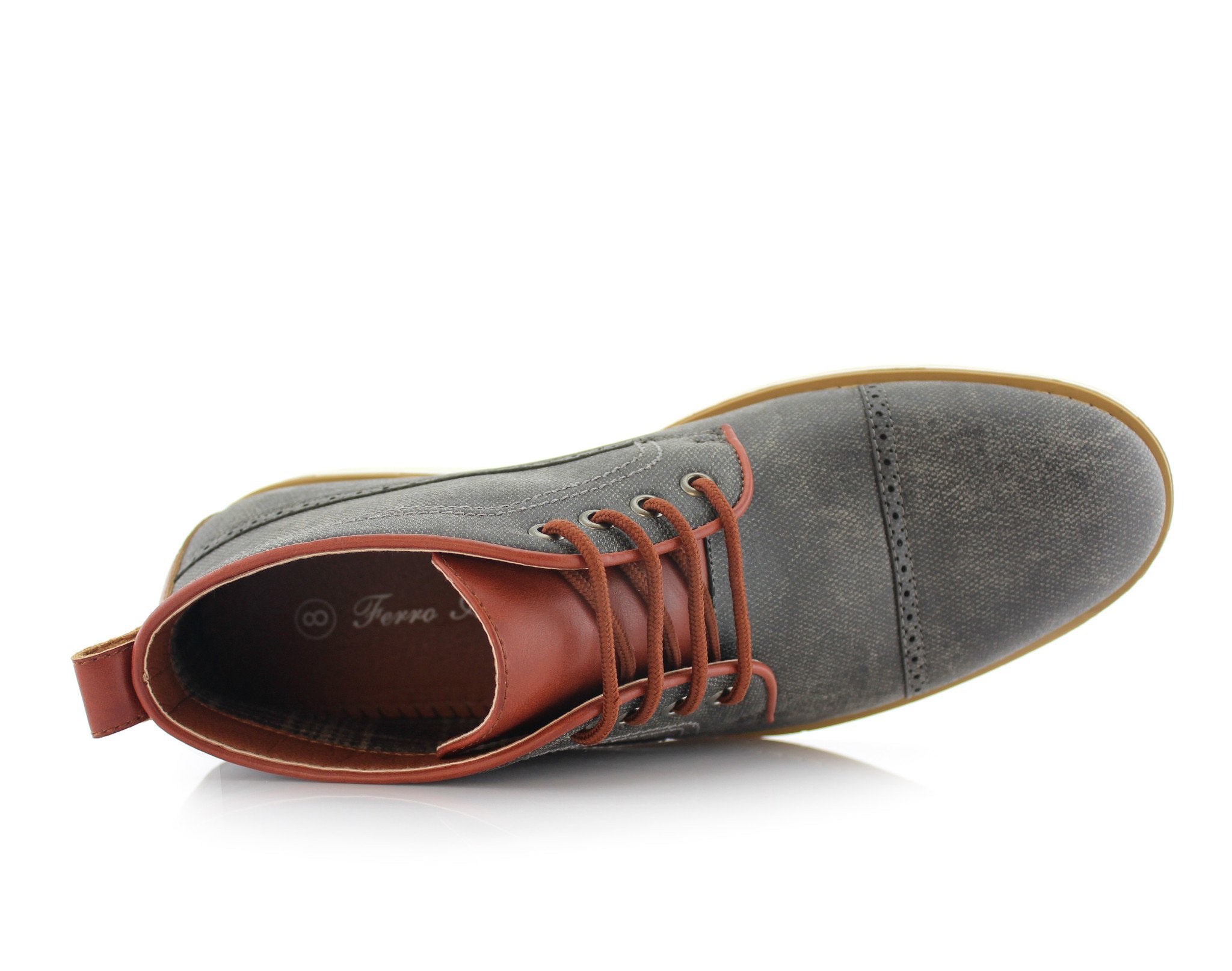Cap-Toe Derby Ankle Sneakers | Donovan by Ferro Aldo | Conal Footwear | Top-Down Angle View