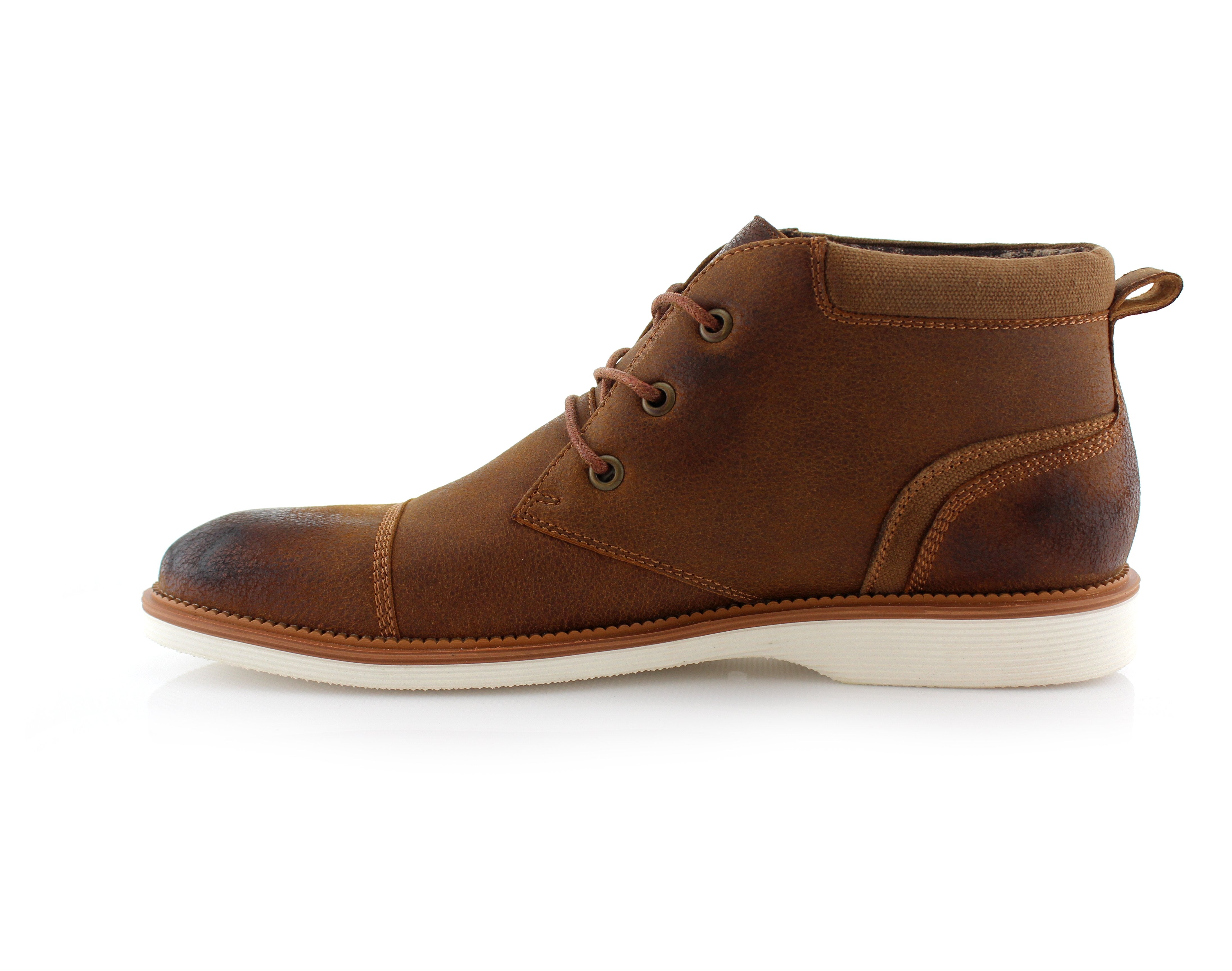 Burnished Cap-Toe Chukka Boots | Sammy by Ferro Aldo | Conal Footwear | Inner Side Angle View