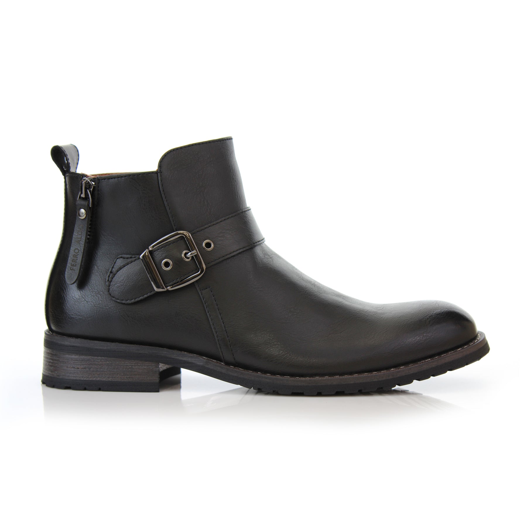 Slip-On Buckle Chelsea Boots | Dalton by Ferro Aldo | Conal Footwear | Outer Side Angle View