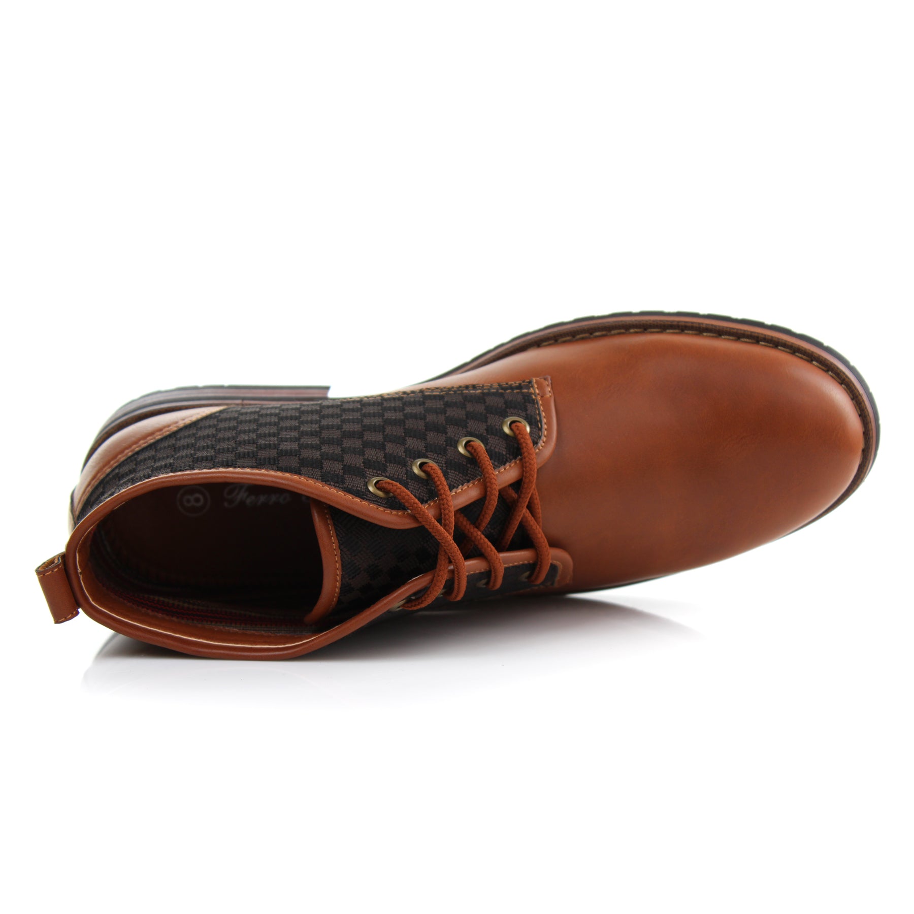 Plaid Contrast Chukka Boots | Ryan by Ferro Aldo | Conal Footwear | Top-Down Angle View